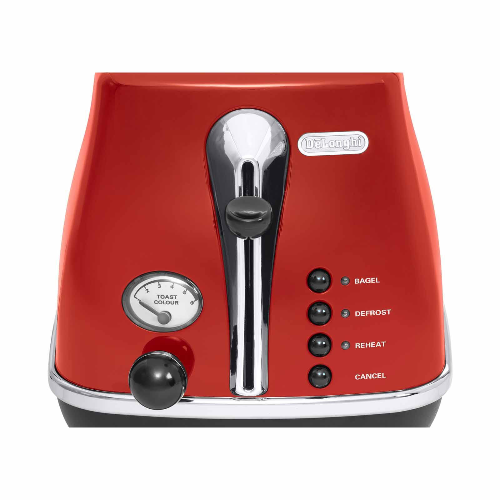 DELONGHI Icona Classic Toaster - Scarlet Red CTO2003.R-image 3