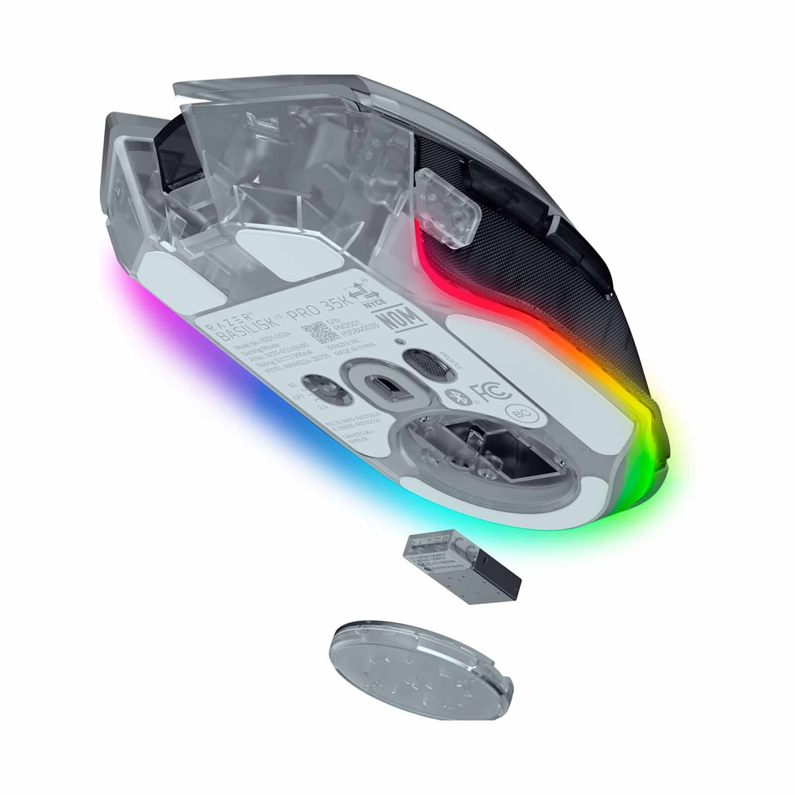 RAZER Basilisk V3 Pro 35k - Ergonomic Wireless Gaming Mouse - Phantom White Edition - Ap Packaging RZ01-05240400-R3A1-image 2
