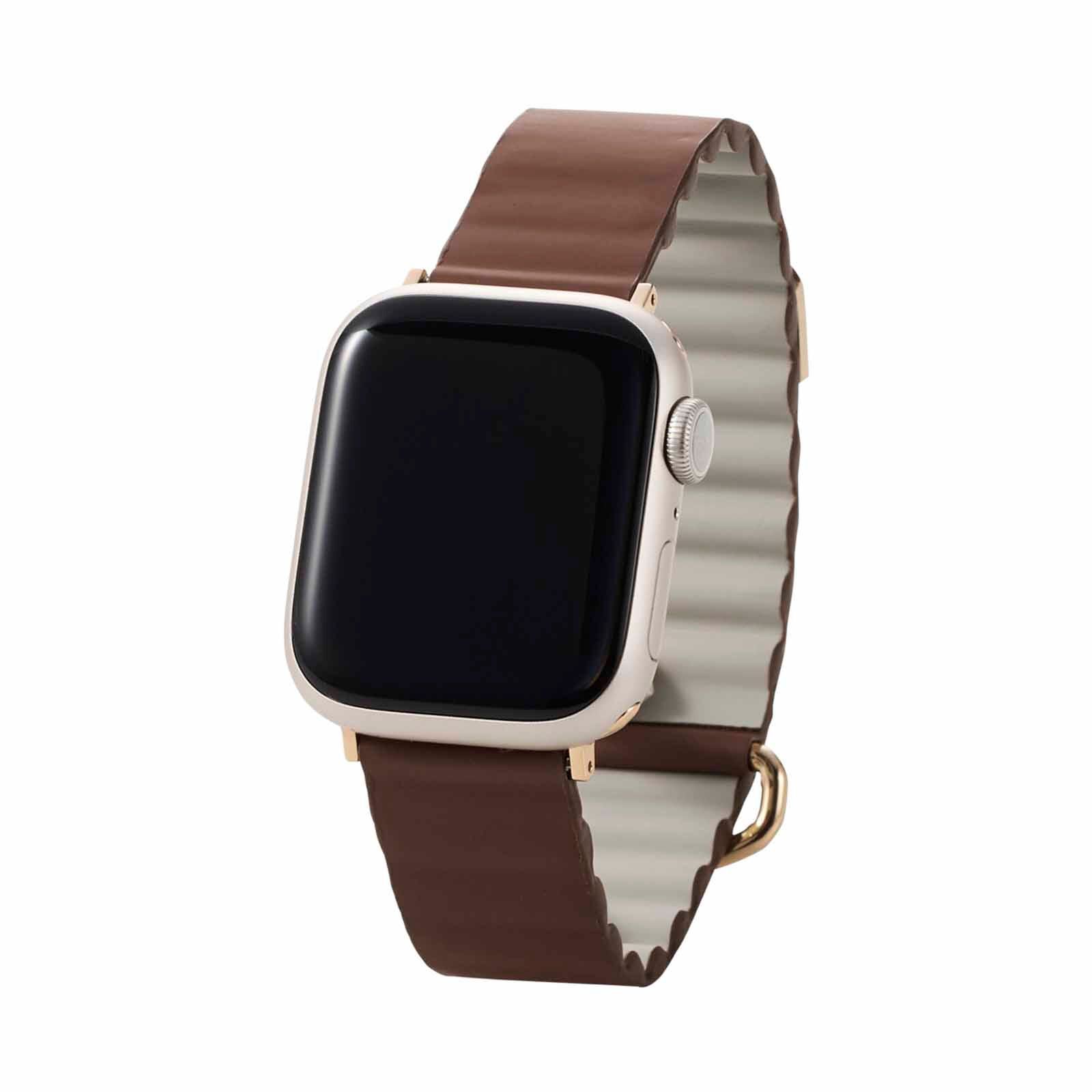 ELECOM Magnetic Soft Leather Apple Watch Band 41/40/38mm (brown) AW-41BDLMAGBR-image 4