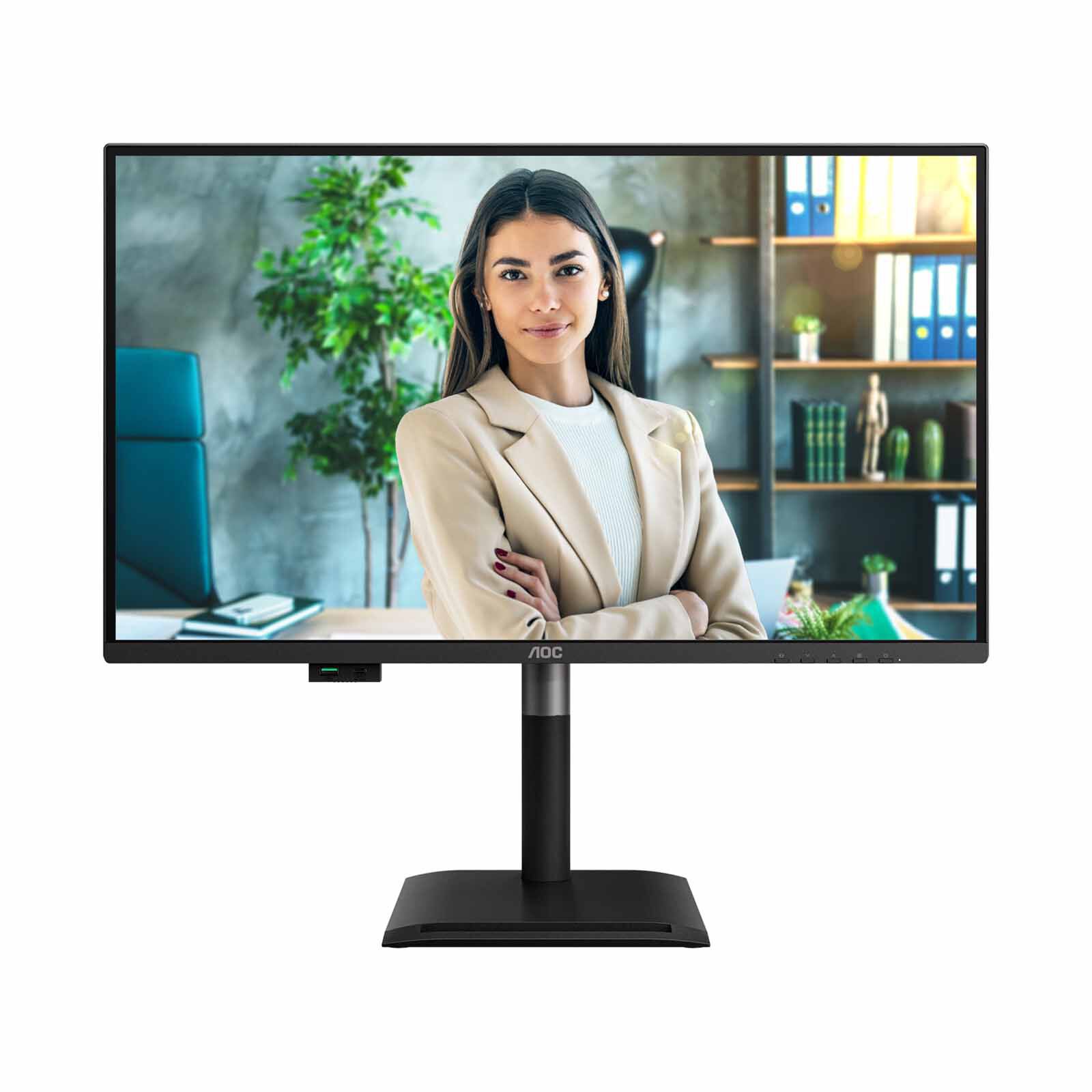 AOC 27in Ips Qhd 120hz Usb-c Pd96w With Adjustable Stand Monitor Q27P4C-image 1