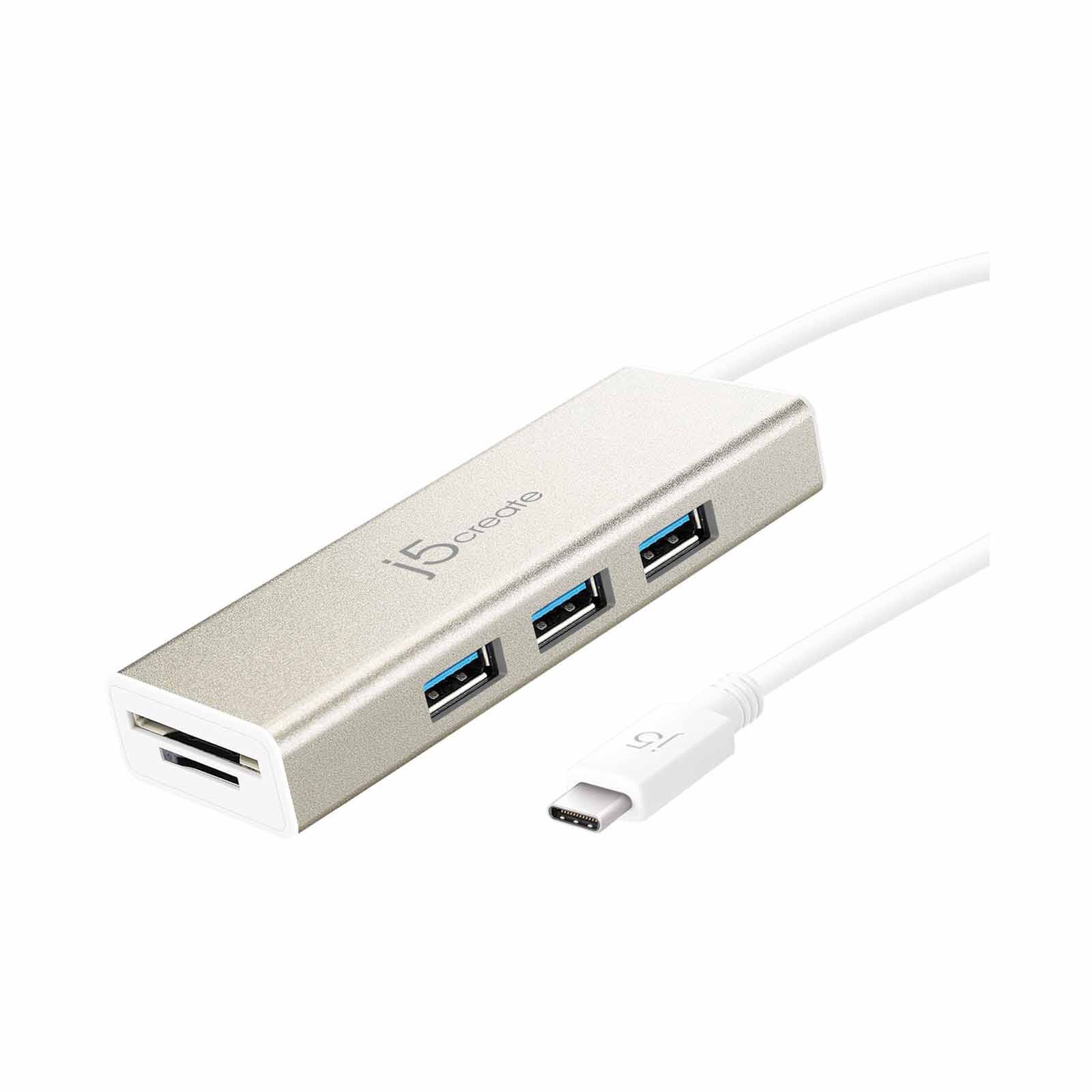 J5CREATE Usb 3.1 Type-c 3-port Hub With Sd/micro Sd Card Reader JCH347-image 1