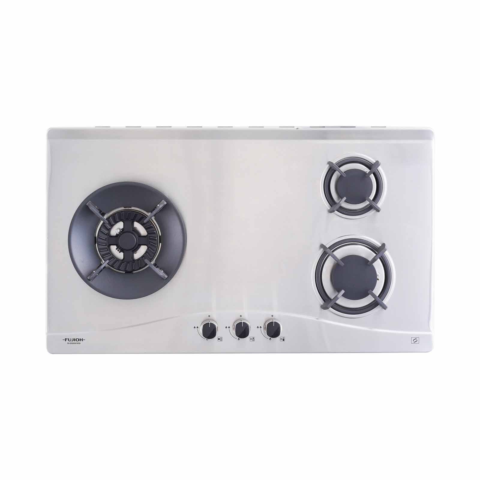 FUJIOH 86cm 3 Burners Gas Hob (tg) - Stainless Steel (exclude Installation) FH-GS5030 SVSS TG-image 1