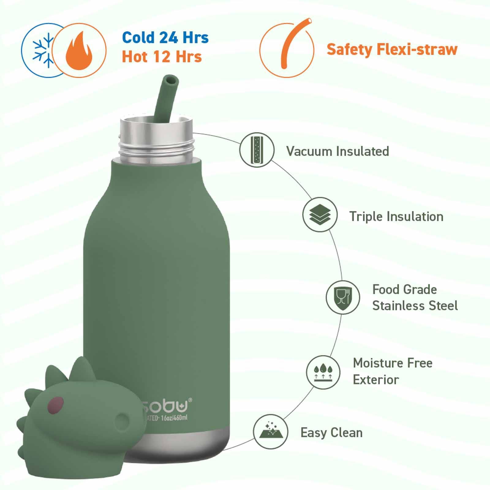 ASOBU Bestie Insul S/s Water Bottle (dinosaur W/brush) ASBV05490-image 2
