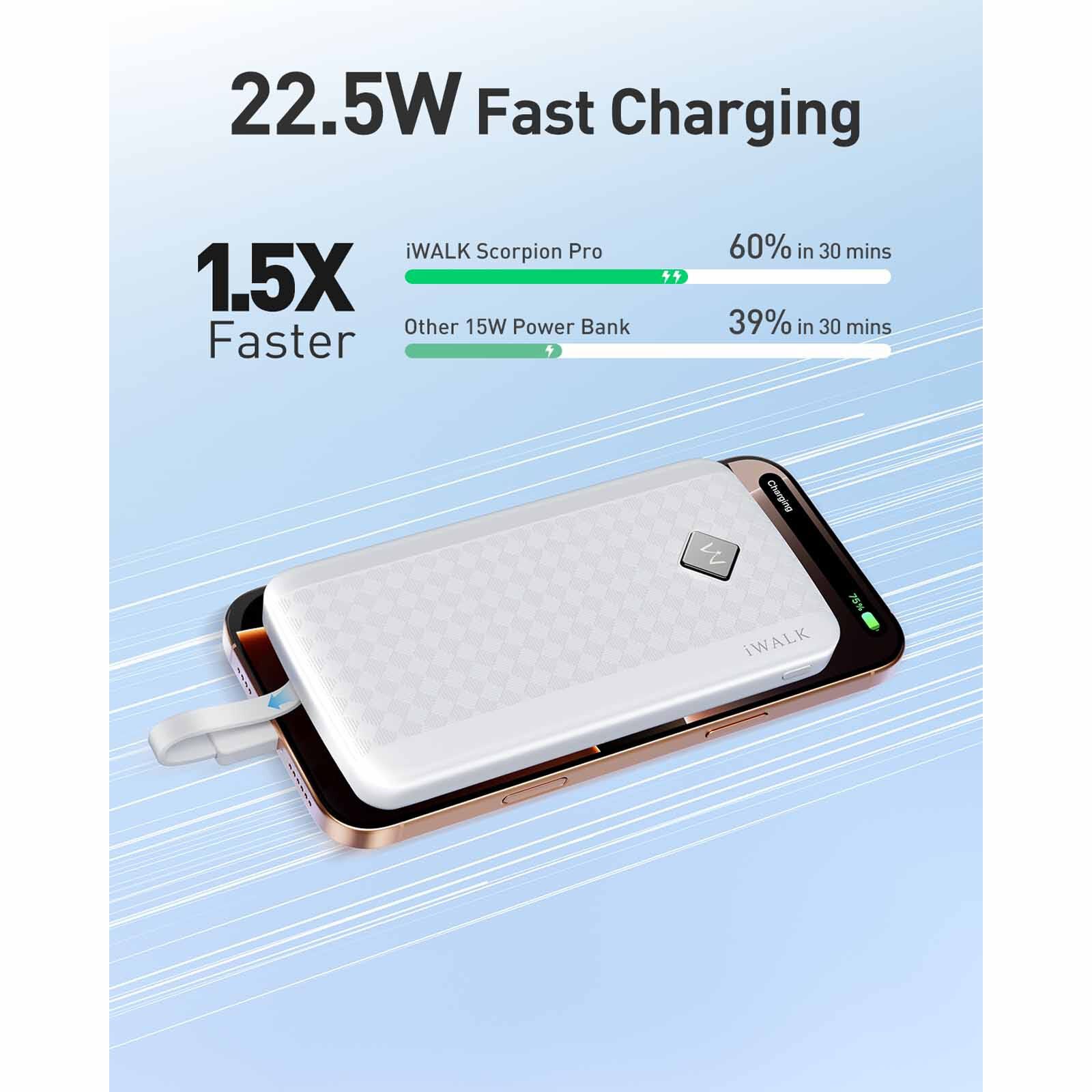 IWALK Scorpion Pro 10000mah Fast Charge Powerbank (white) UBS004-002A-image 2