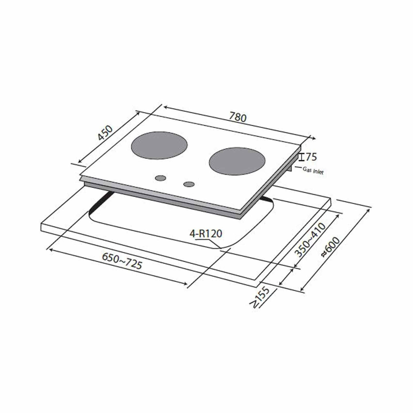 MAYER 78cm 2 Burner Gas Hob - Matte White (lpg/pub) (exclude Installation) MMGH278HI-MWH-image 2
