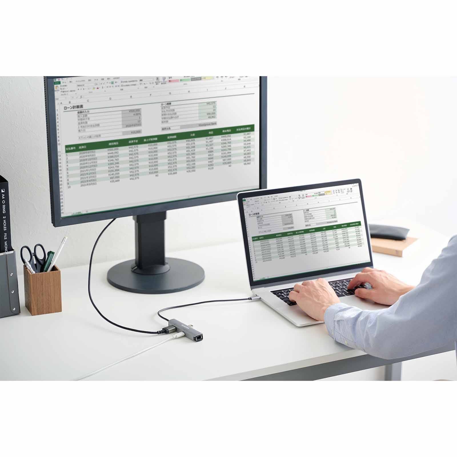 ELECOM 4 In 1 Docking Statio Hdmi/lan/1x Usb 3.2(gen 1) Pd100w DST-C29SV-image 7