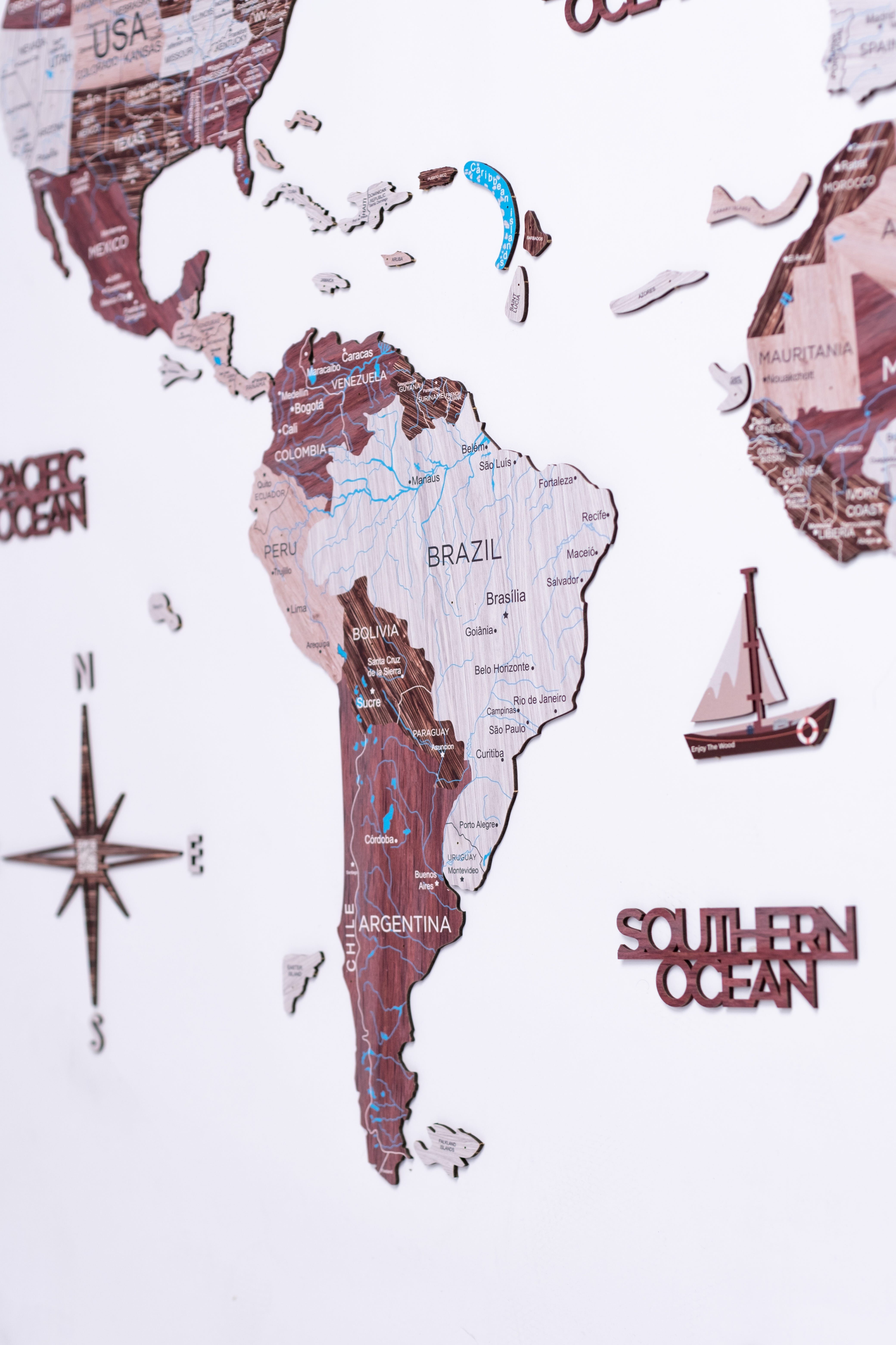 2d Wooden World Map Cappuccino M ENJOY THE WOOD-image 6