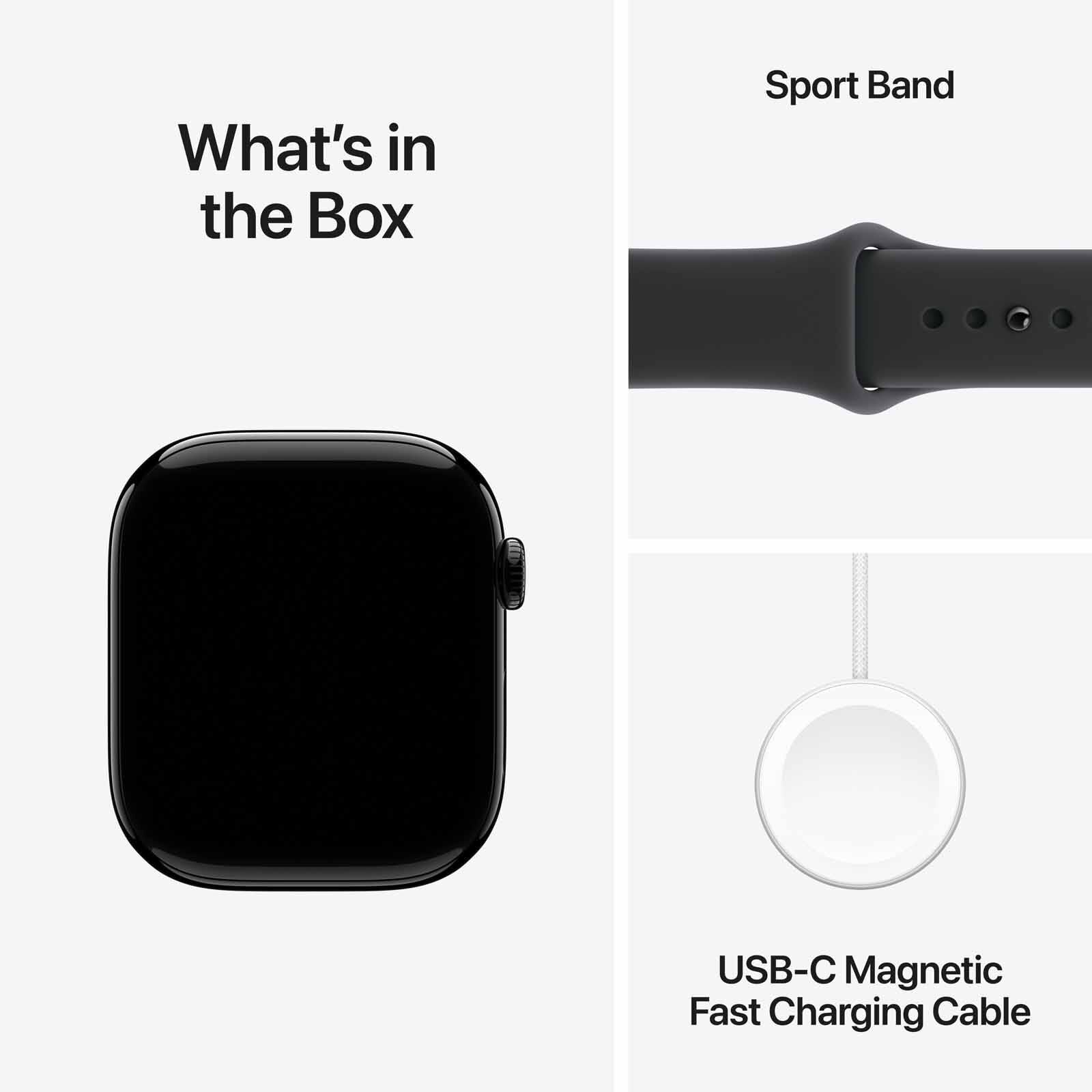 APPLE Watch Series 11 Gps + Cellular 46mm Jet Black Aluminium Case With Black Sport Band - M/l MFC44X/A-image 3