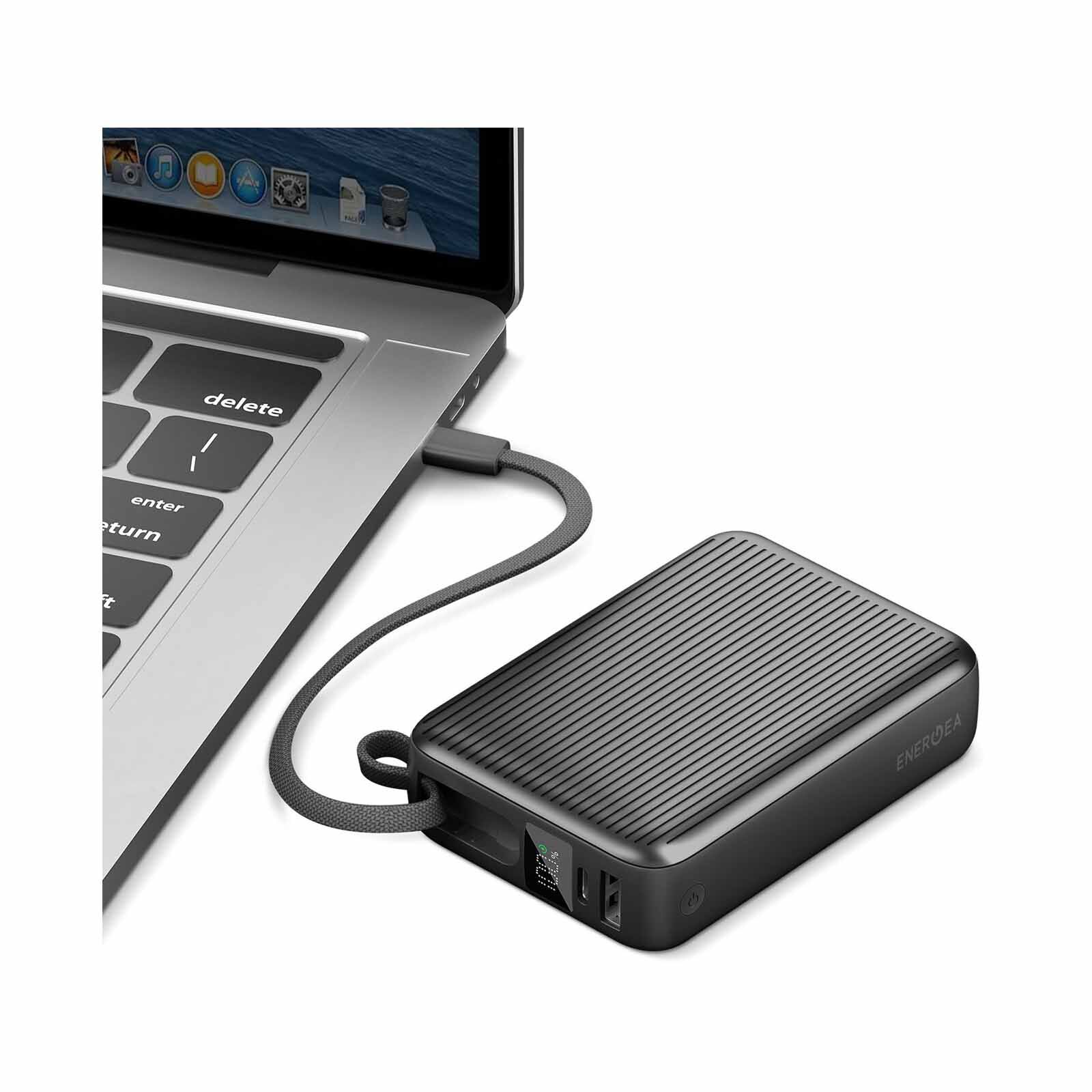 ENERGEA Integra Ultra 45, 20000mah Powerbank With Built In Usb-c Cable Pd45w - Gun INT-20K45-GUN-3C-image 3