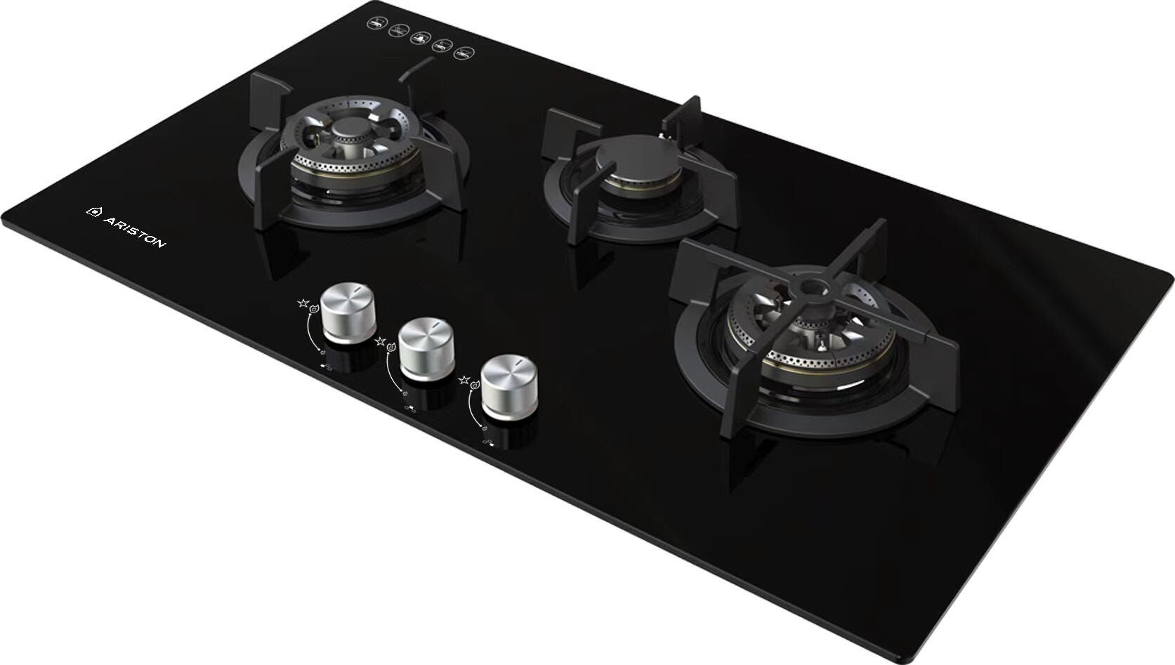 ARISTON 78cm 3-burners Gas Hob (town Gas) AGG3780TS-image 2