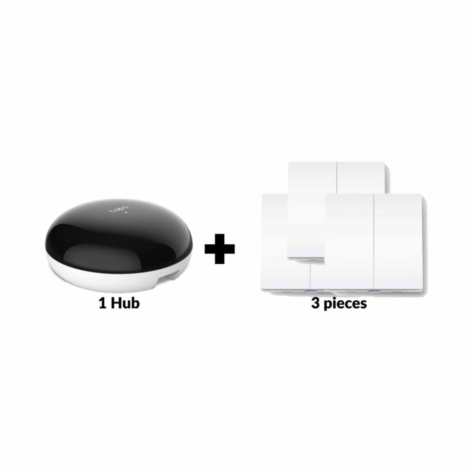 TP LINK Bundle Deal - Smart Ir & Iot Hub (1pcs) + Smart Light Switch, 2-gang 1-way (3pcs) TAPO H110 (1PCS) + TAPO S220 (3PCS)