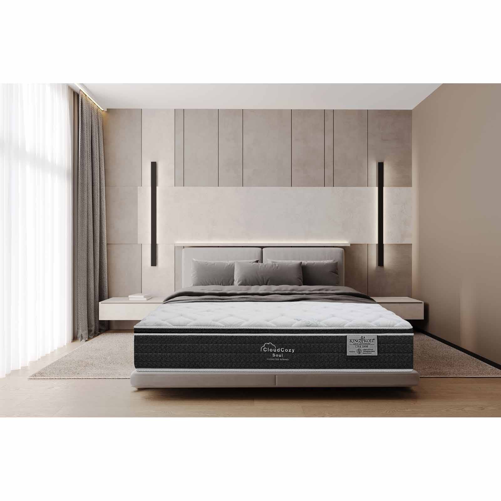 KINGKOIL Cloudcozy Soul Super Single Size Mattress W/bedframe And Headboard CLOUDCOZY SOUL-image 3