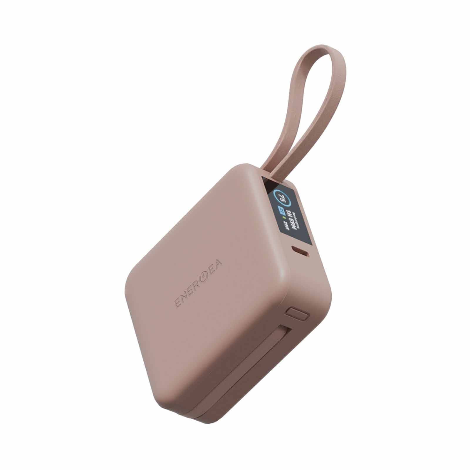 ENERGEA Magpac Mini Plus, 10000mah Magsafe Compatible Power Bank With Built-in C Cables & Display - Pink MP-MINIPLUS-PNK-image 1