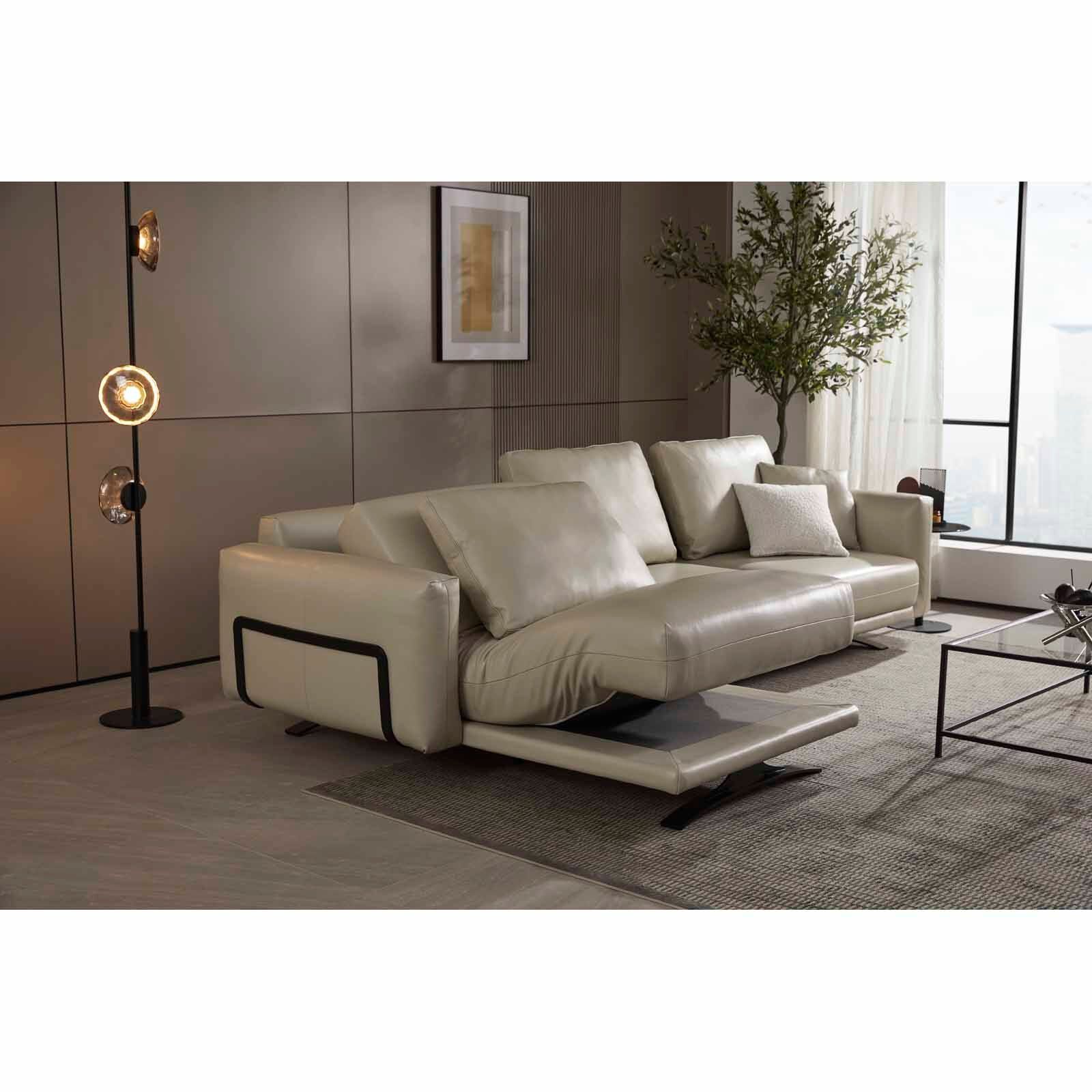 MUZE L Shaped-e Recliner (fl) Lt Pebble Full Leather Sofa ZELMIRA-image 13