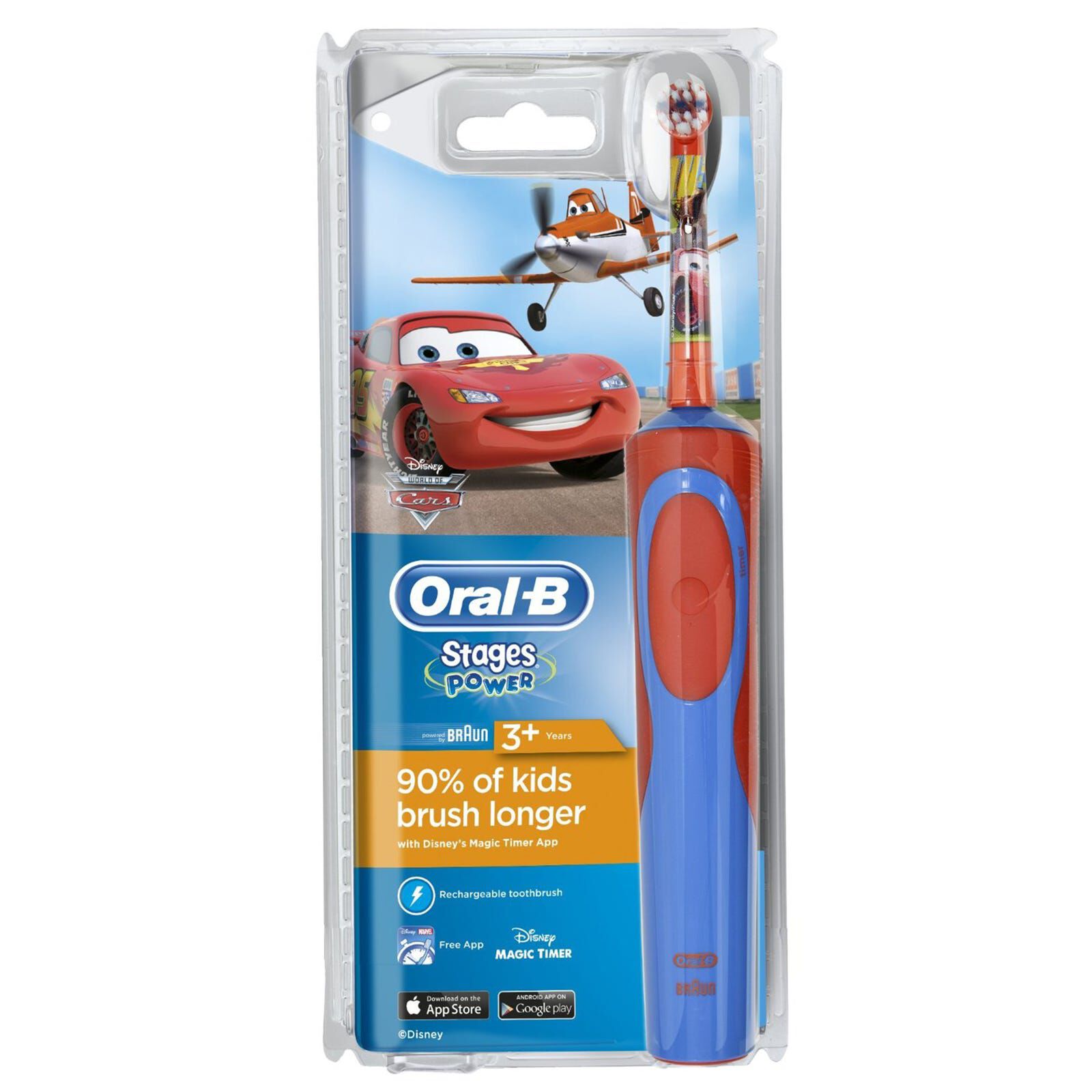 ORAL-B Stage Power Kids Rechargeable Toothbrush Powered By Braun D12513K (CAR)-image 4