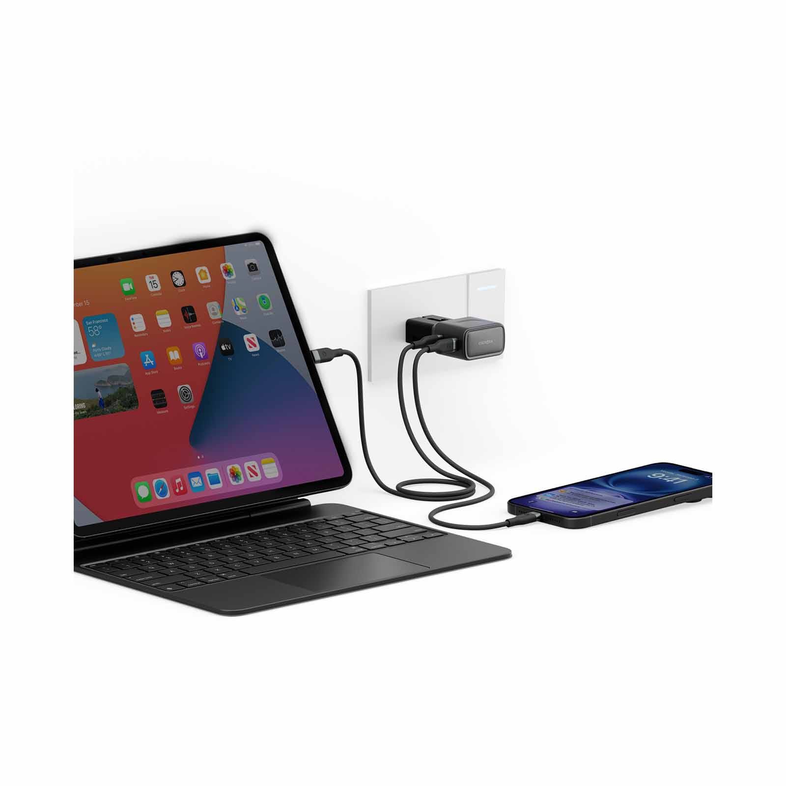 ENERGEA Travelgo Adapter 45, 2c 45w - Gunmetal TGA-45-GUN-image 3