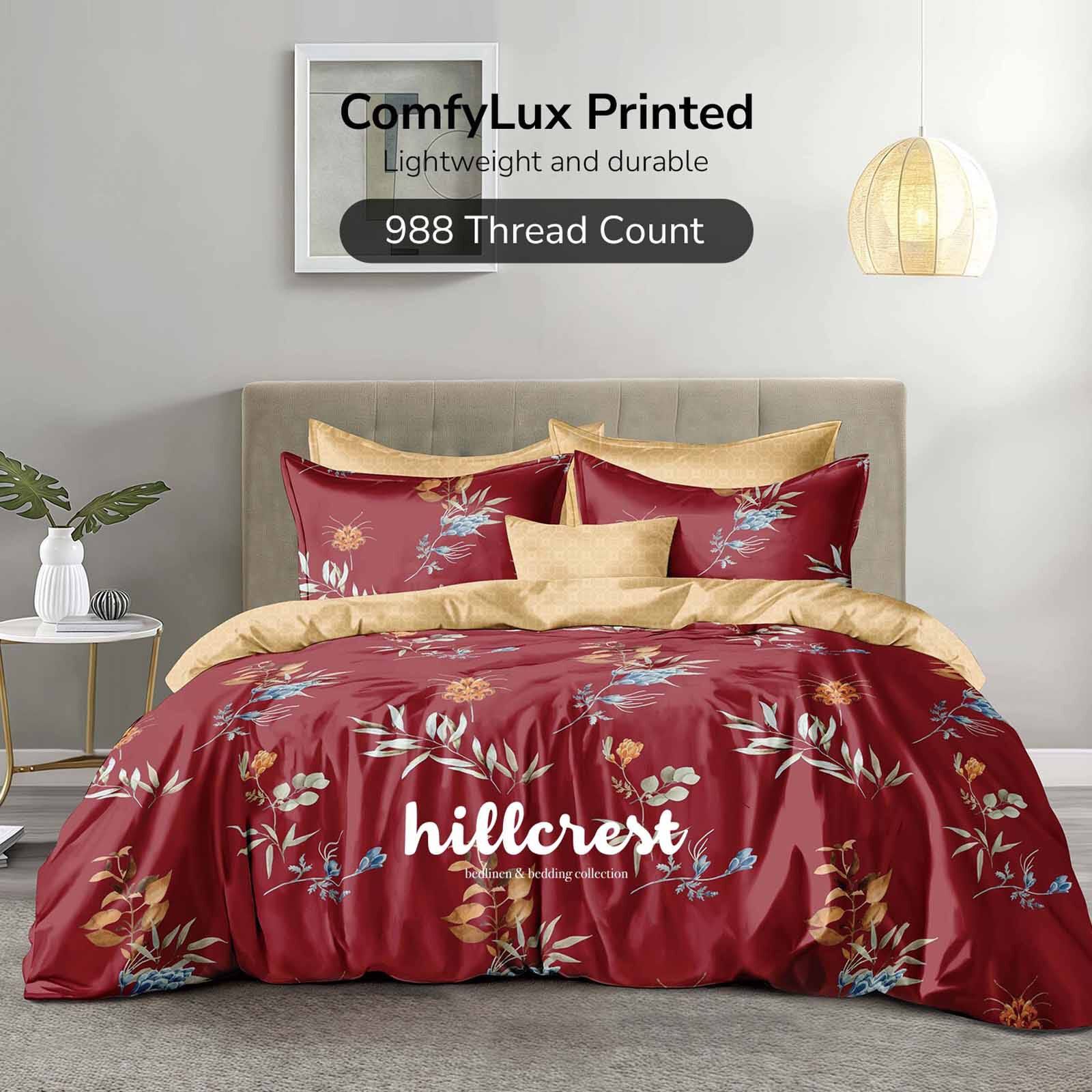 HILLCREST Hillcrest I Comfylux Printed 988tc I Red Whisper Super Single Fitted Sheet ( Oe ) 7468 - A I SS I FS I REDWHISPER-image 1