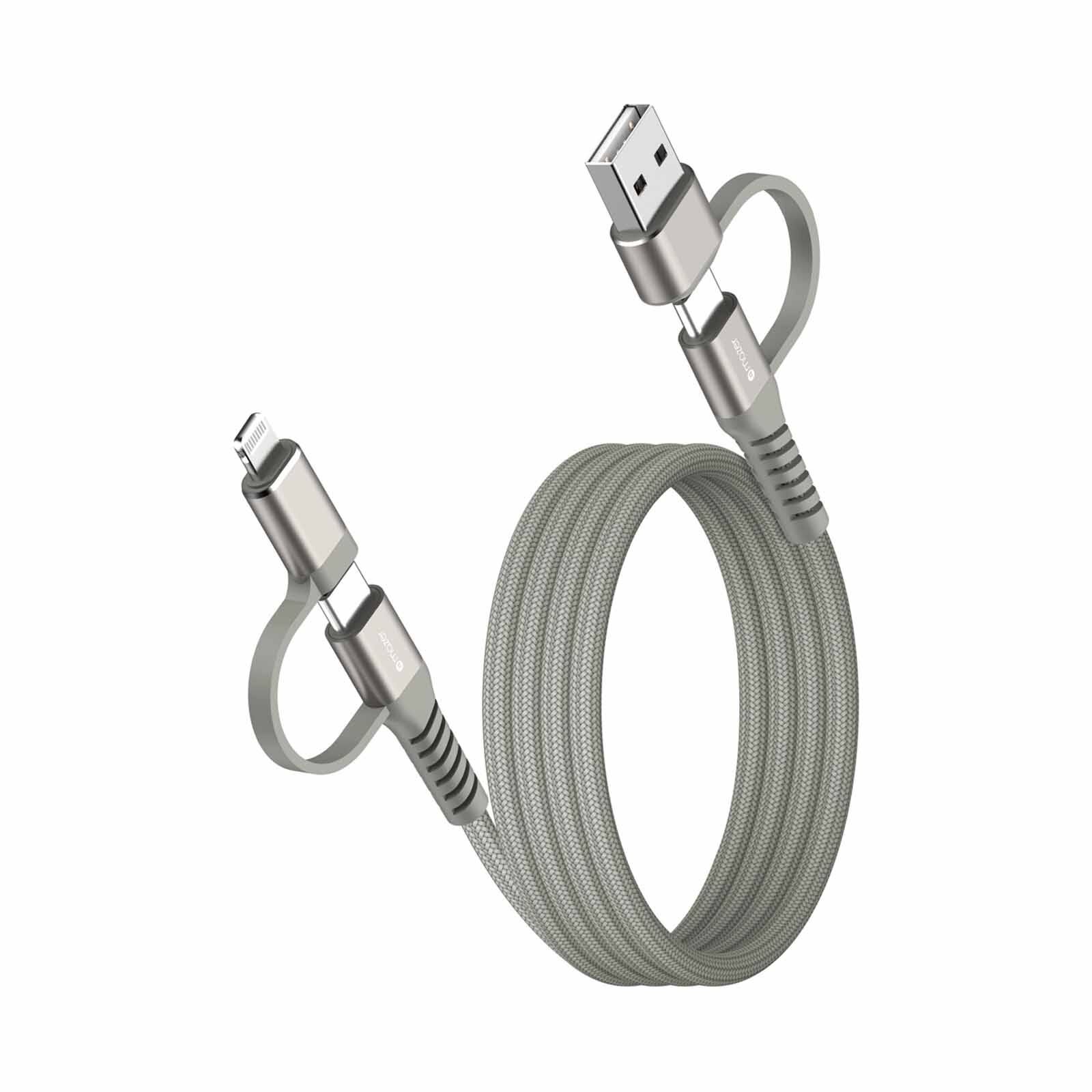 MAZER Infinitelink Cobra Magnetic 1m/60w Fast Charging Cable-titanium M-COBRA-C61DUO-TN-image 1