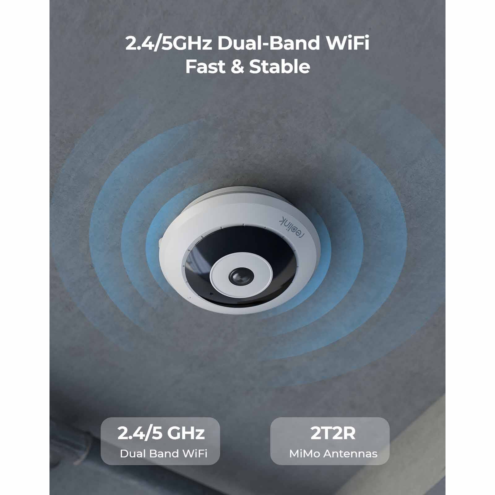 REOLINK Reolink Fisheye Series Fe-w-w 2k+ 6mp 360&deg; Panorama, 2.4/5ghz Wifi Indoor Security Camera WC3K02W-image 4