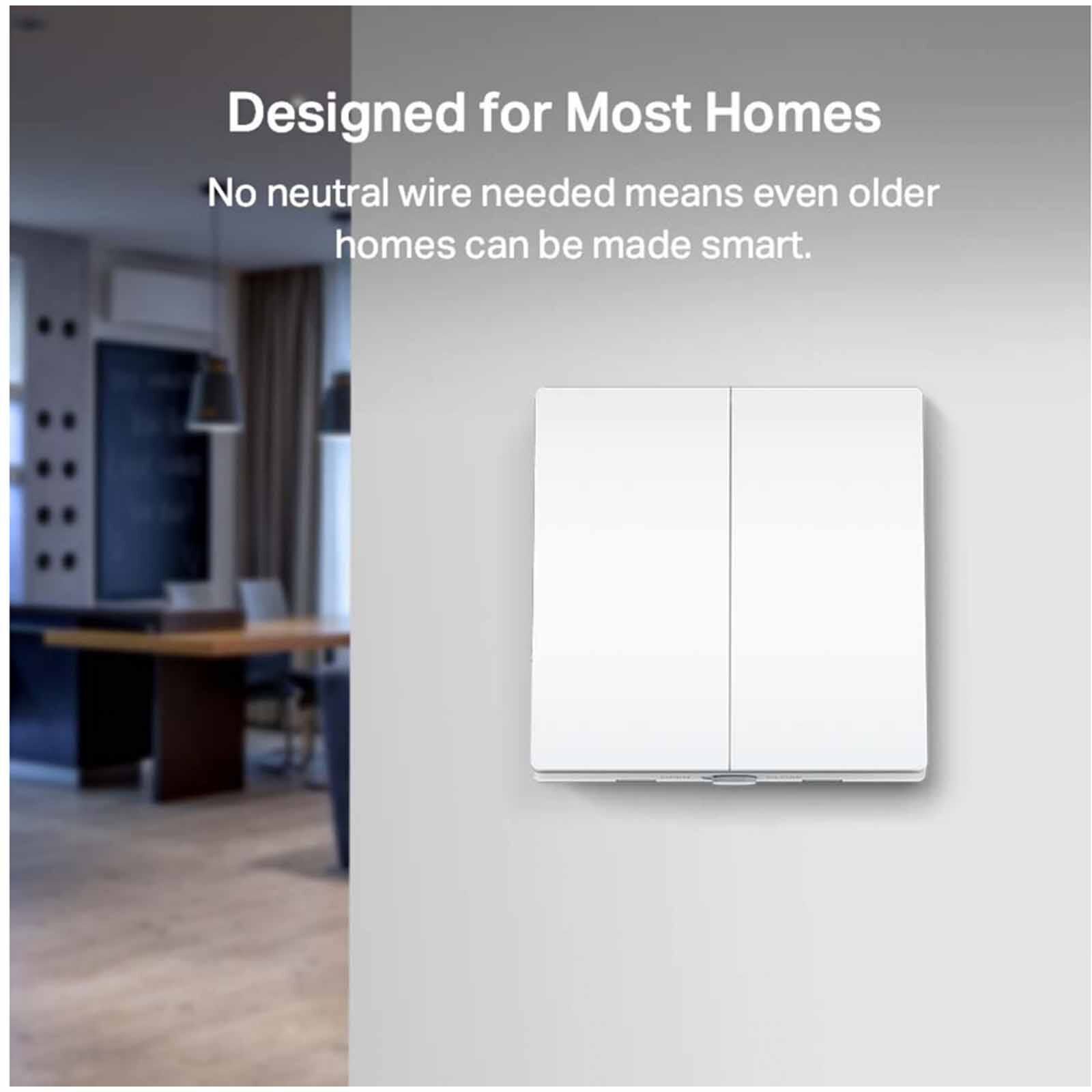 TP LINK Smart Light Switch, 2-gang 1-way TAPO S220-image 3