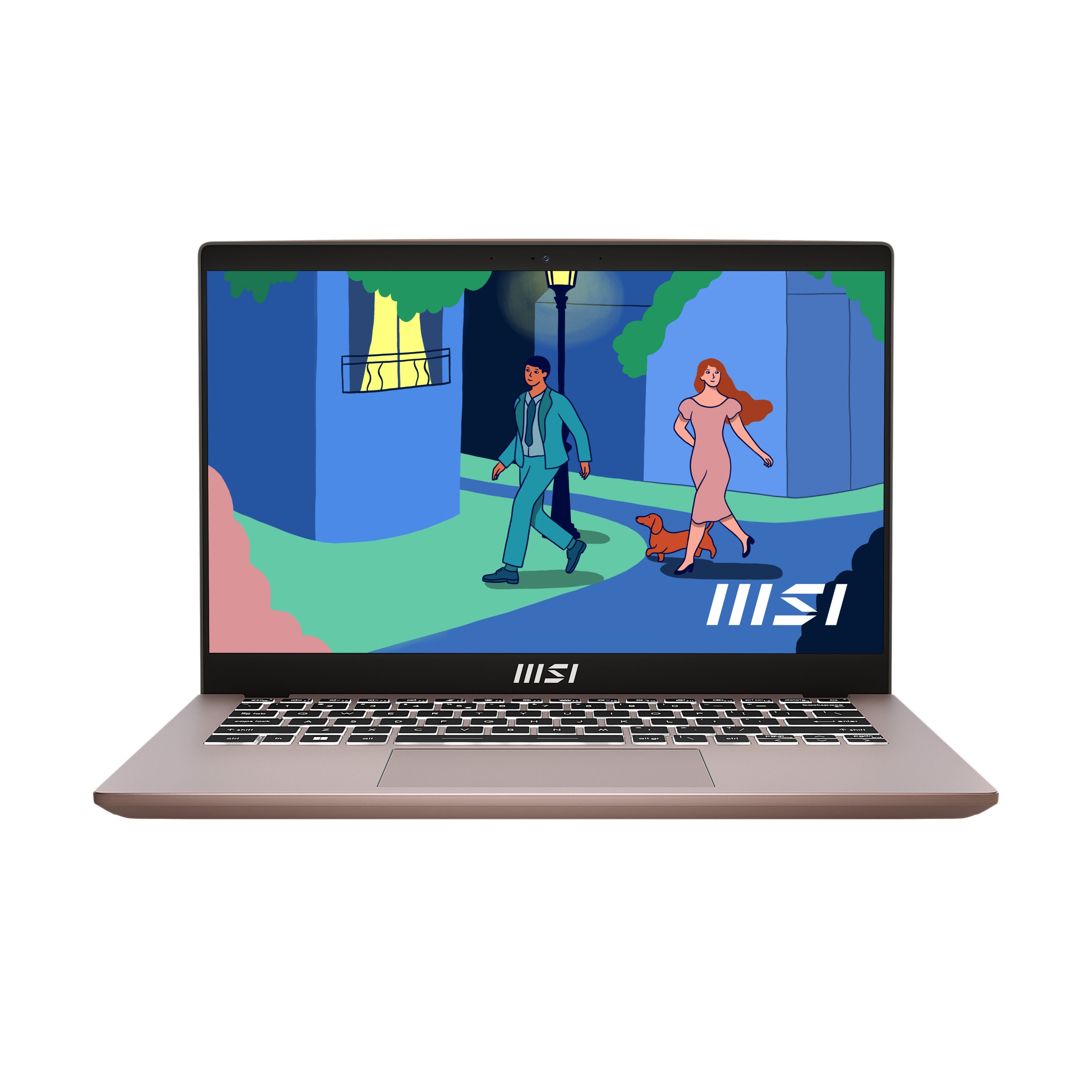 MSI 14in I5-1235u 16gb Ram 512gb Ssd Win 11 Home Iris Xe Graphics Beige Rose MODERN 14 C12M-664SG-image 1