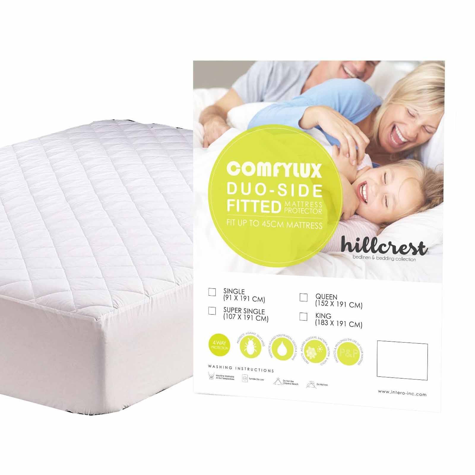 HILLCREST Fitted Mattress Protector - Queen (roadshow) COMFYLUX-image null