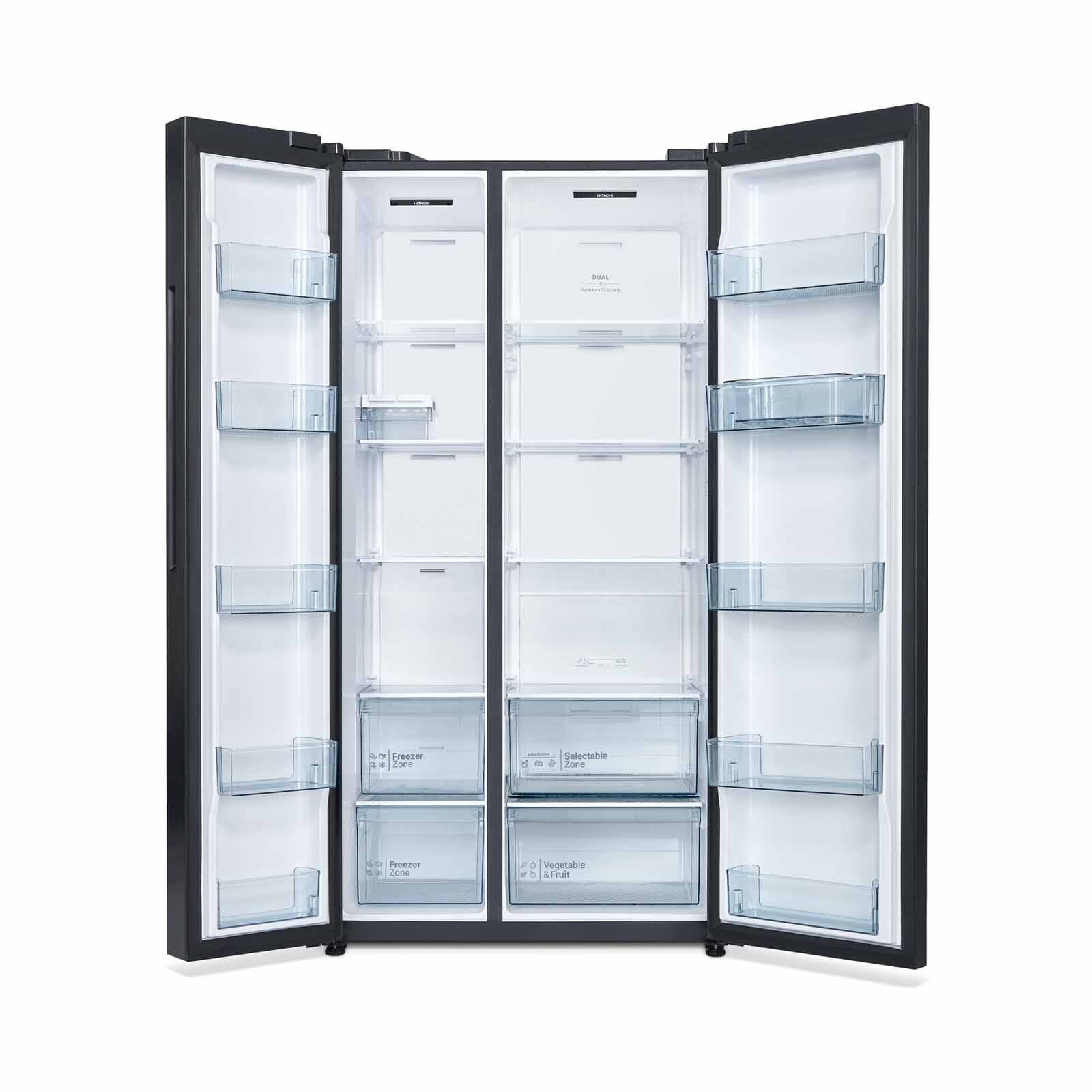 HITACHI Side By Side Door Fridge (656l) Glass Silver HRSN9713ESGSSG-image 3