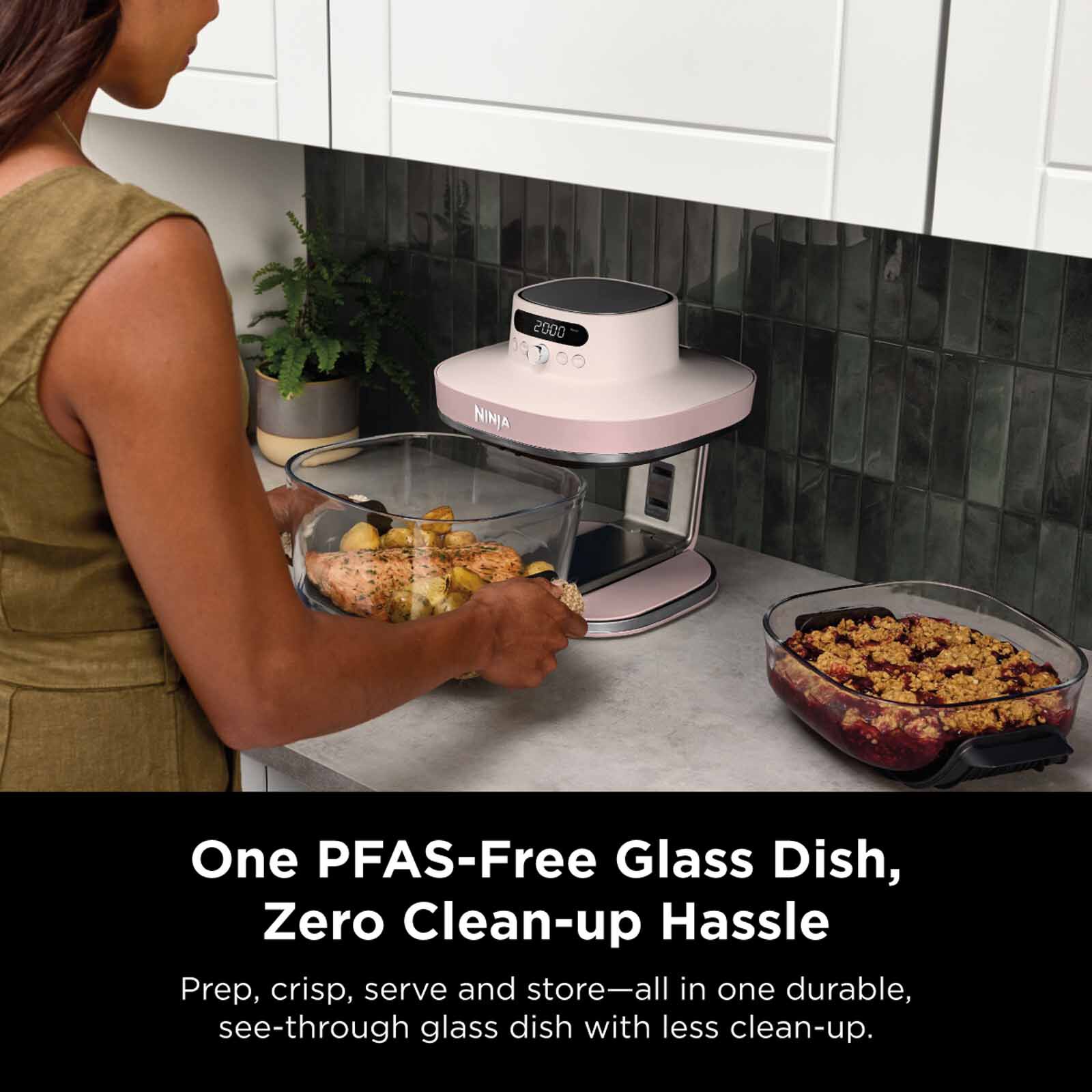 NINJA Crispi Pro Countertop Glass Air Fryer - Bone White AS101SMWH-image 14