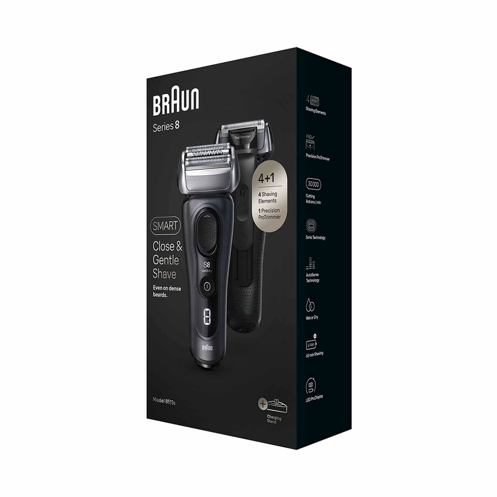 BRAUN Series 8 Pro Wet & Dry Shaver With Charging Stand 8513S-image 6