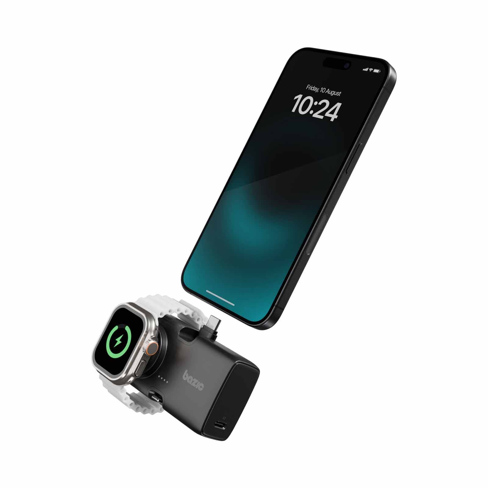 ENERGEA 2 In 1 5000mah Foldable Usb-c/lightning Pin Powerbank With Apple Watch Charger Truffle GPW-KODA-BLK BAZIC GOPOWER KODA-image 2