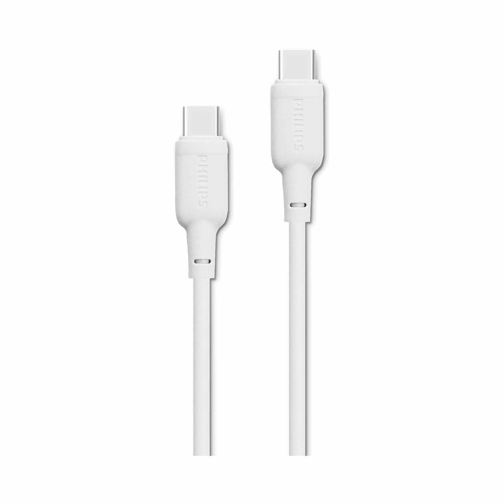 PHILIPS 100 W Usb-c To Usb-c Cable 1.2 M White DLC6541CW/00-image 1