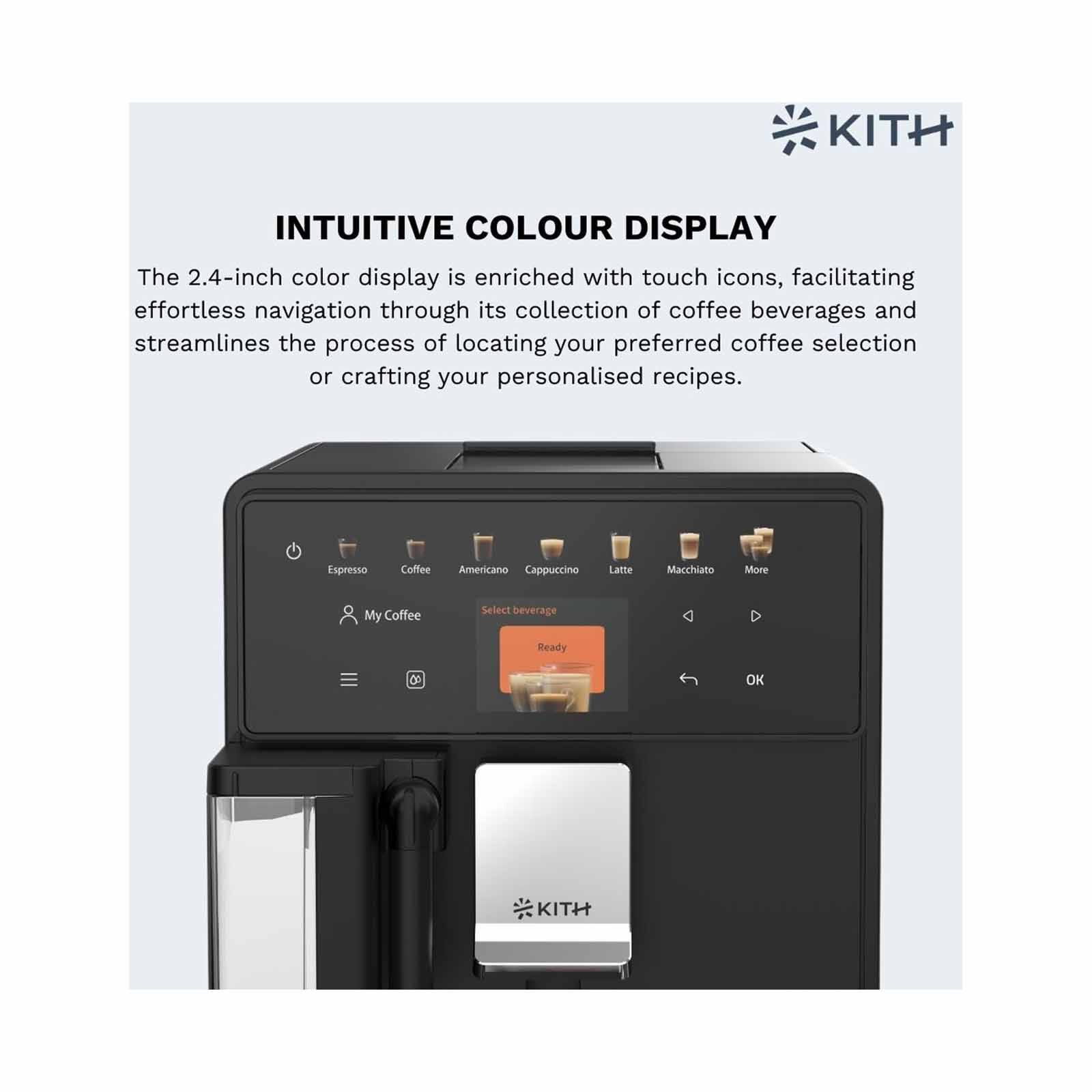 KITH Mia Fully Auto Coffee Machine With Milk Carafe (black) FCM-TM-BK-image 3