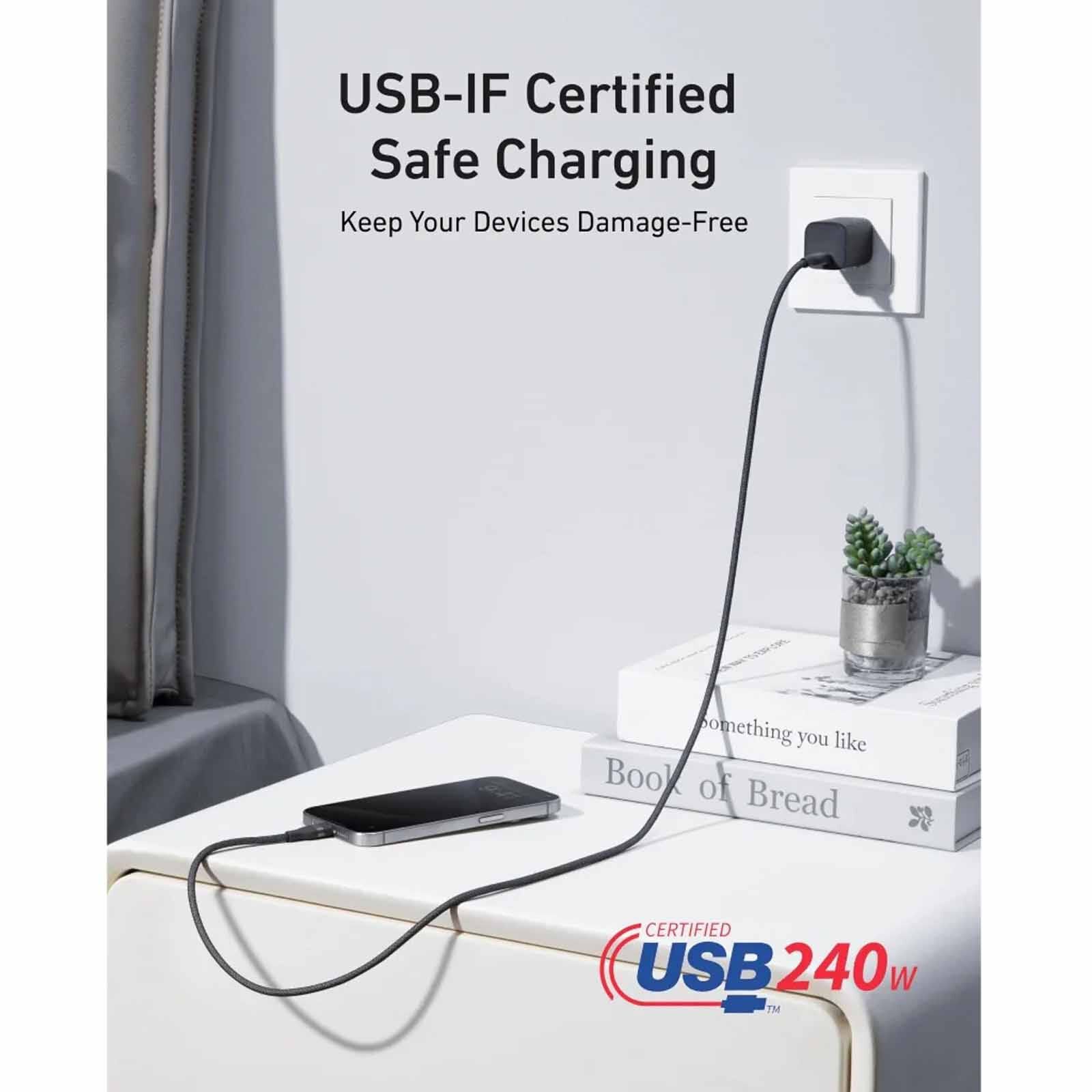 ANKER Usb-c To Usb-c Cable 240w Braided - White 6ft A82E2H22-image 2