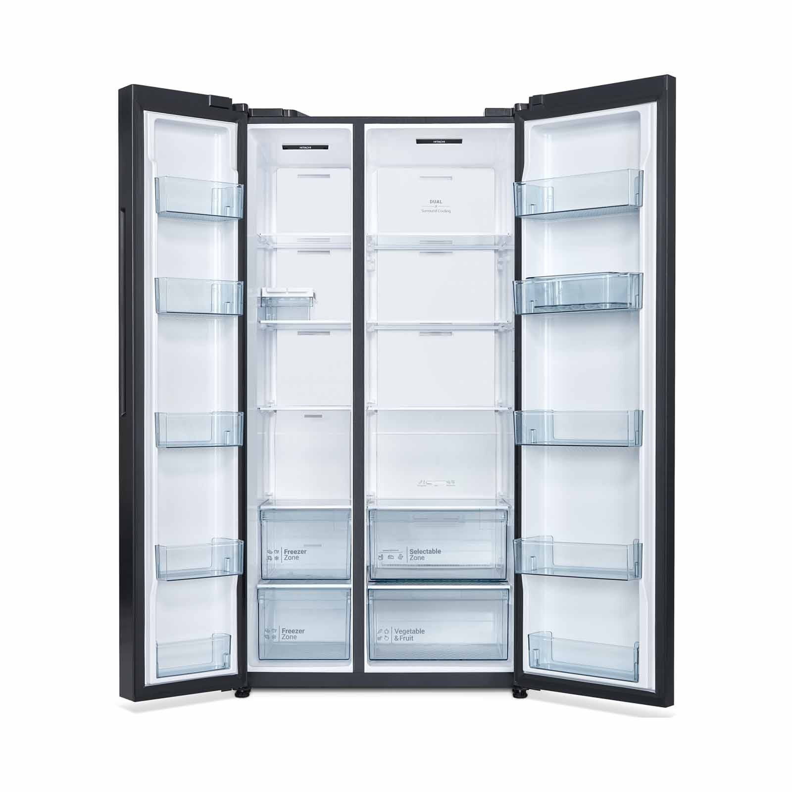 HITACHI Side By Side Door Fridge (656l) Glass Black HRSN9713ESGBKSG-image 4