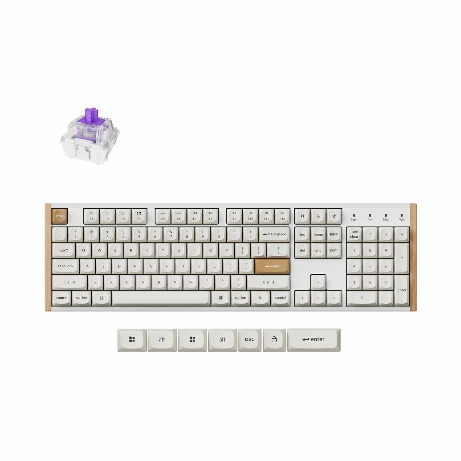 KEYCHRON K10 He Full Size 104 Key, White Full Assembled, Rgb, Hot-swap, Hall Effect Keyboard - Special Ed. KYCN-K10H-Q1-image 1