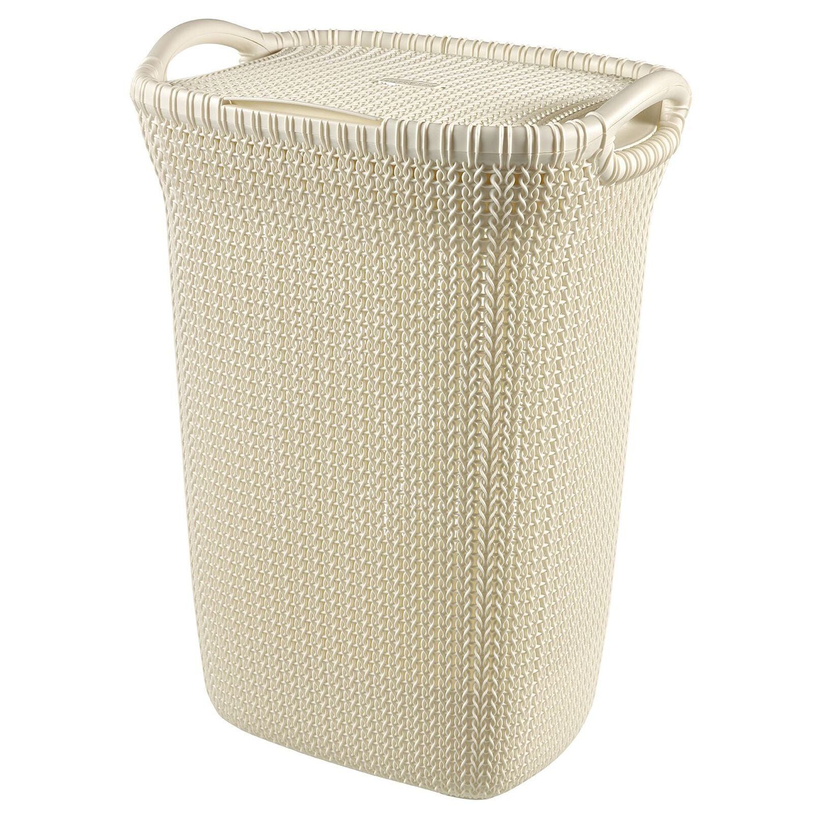 CURVER Knit Laundry Hamper 57l Oasis White D-CV-75-0839-image 1