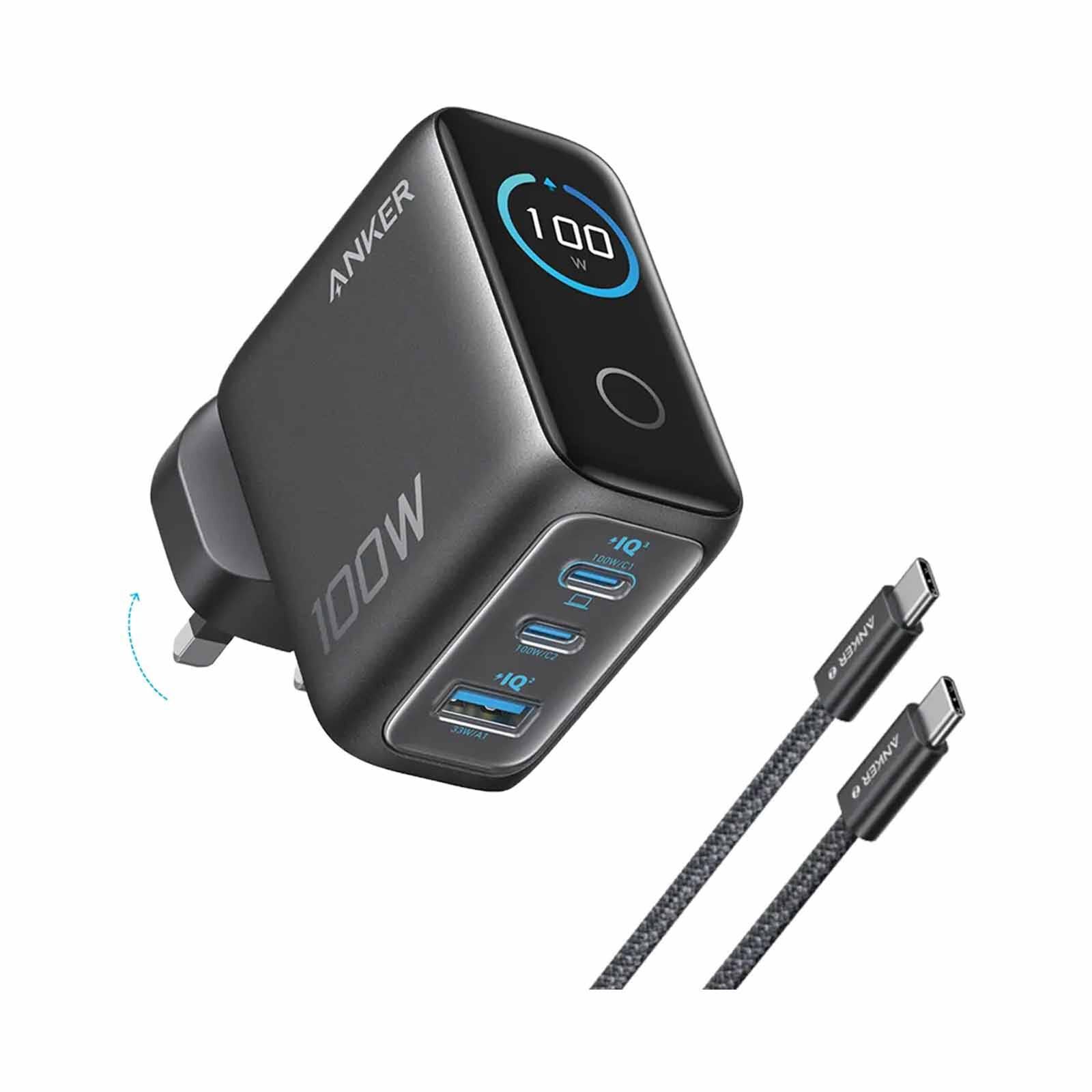 ANKER Charger Pd 100w Smart Display - Grey B121BKZ1-image 1