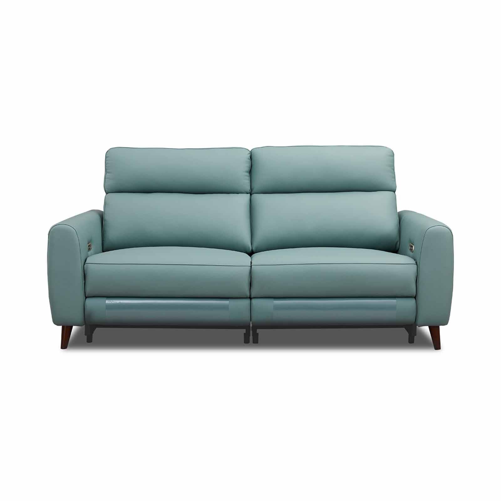 GERBRSI 3rr Seater (hl) Cat A Light Blue Half Leather Sofa NOVA-image 1