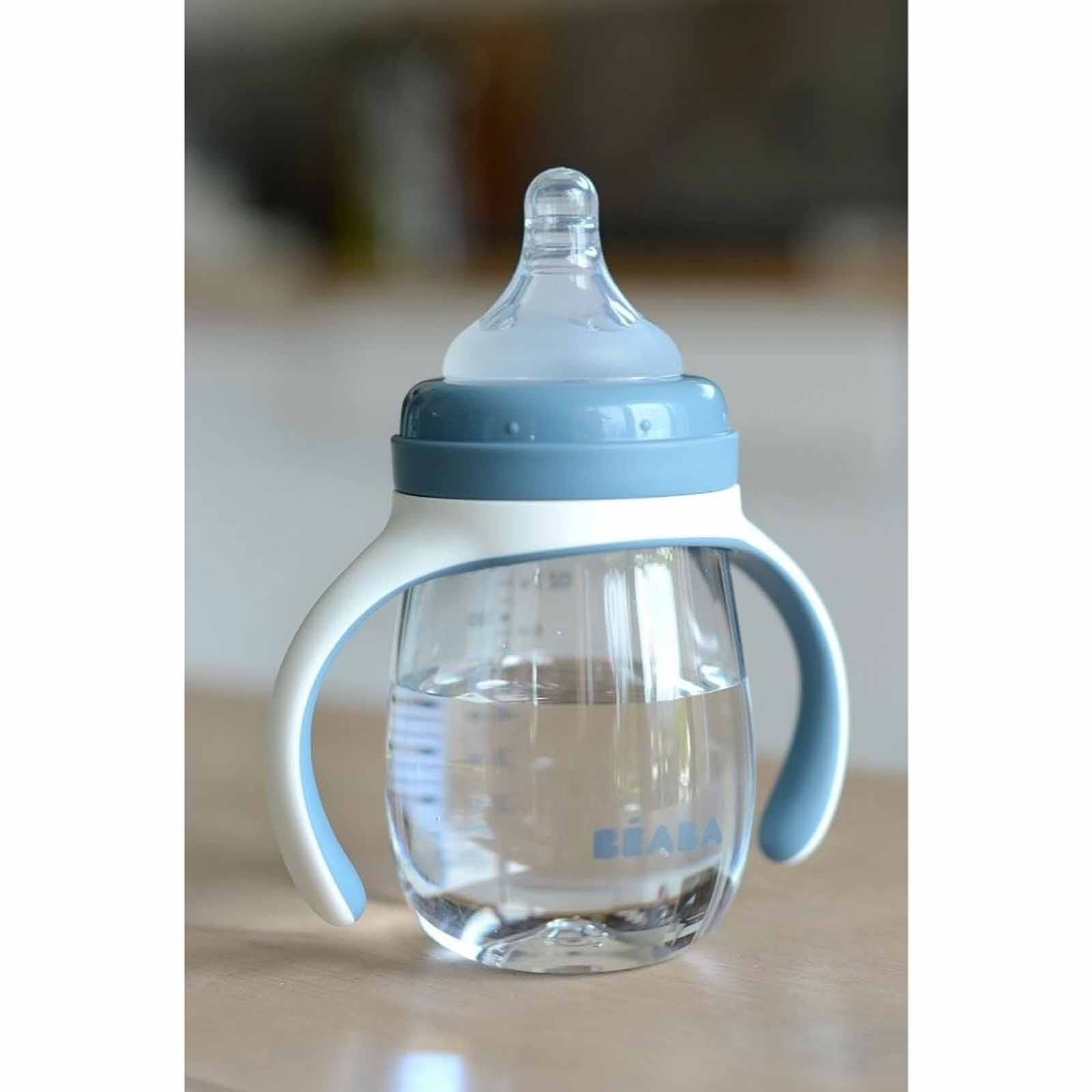 BEABA To Sippy Learning Cup 210ml -windy Blue (online) 2 IN 1 BOTTLE-image 4
