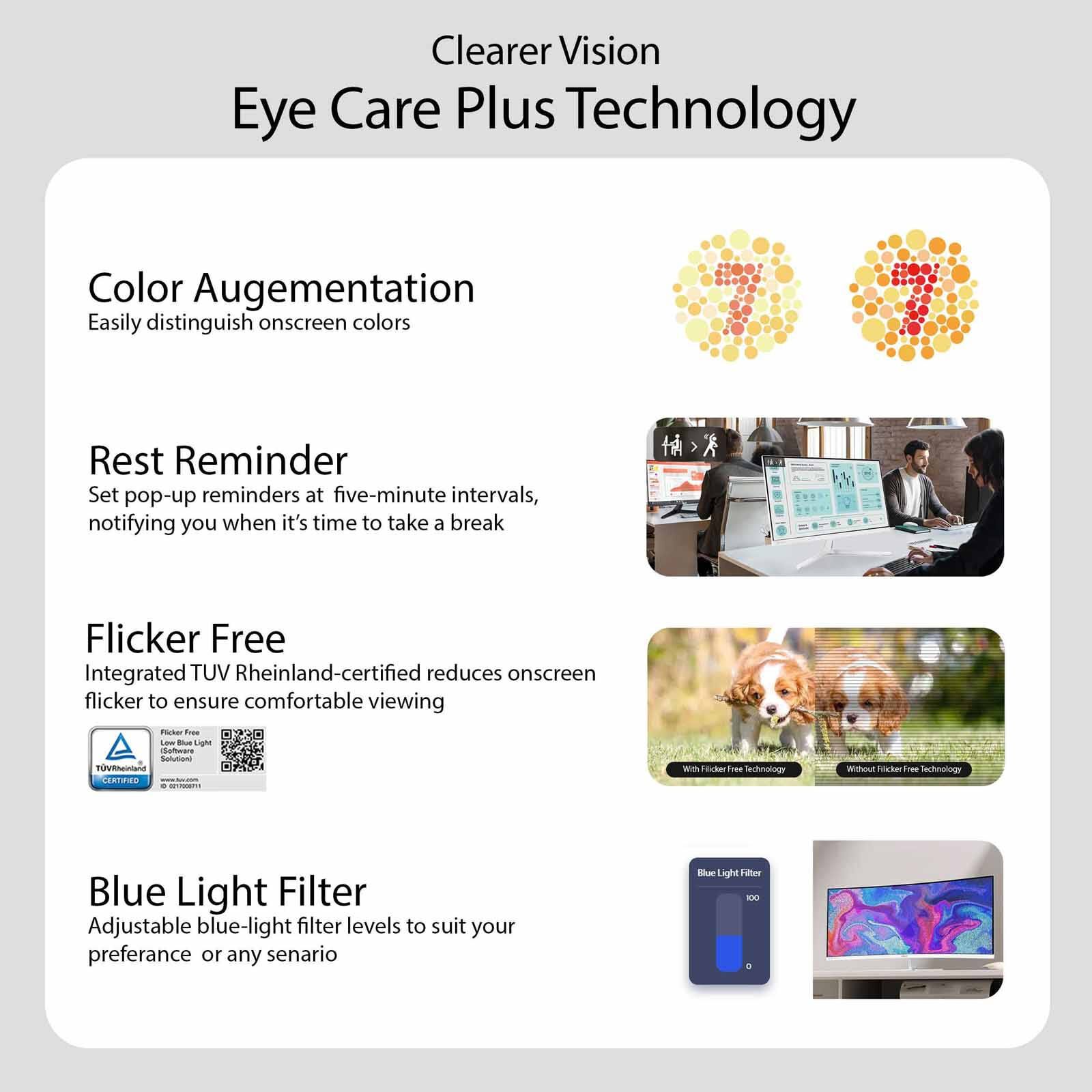 ASUS 34in Eyecare Uwqhd 100hz Gaming Monitor White VU34WCIP-W-image 15