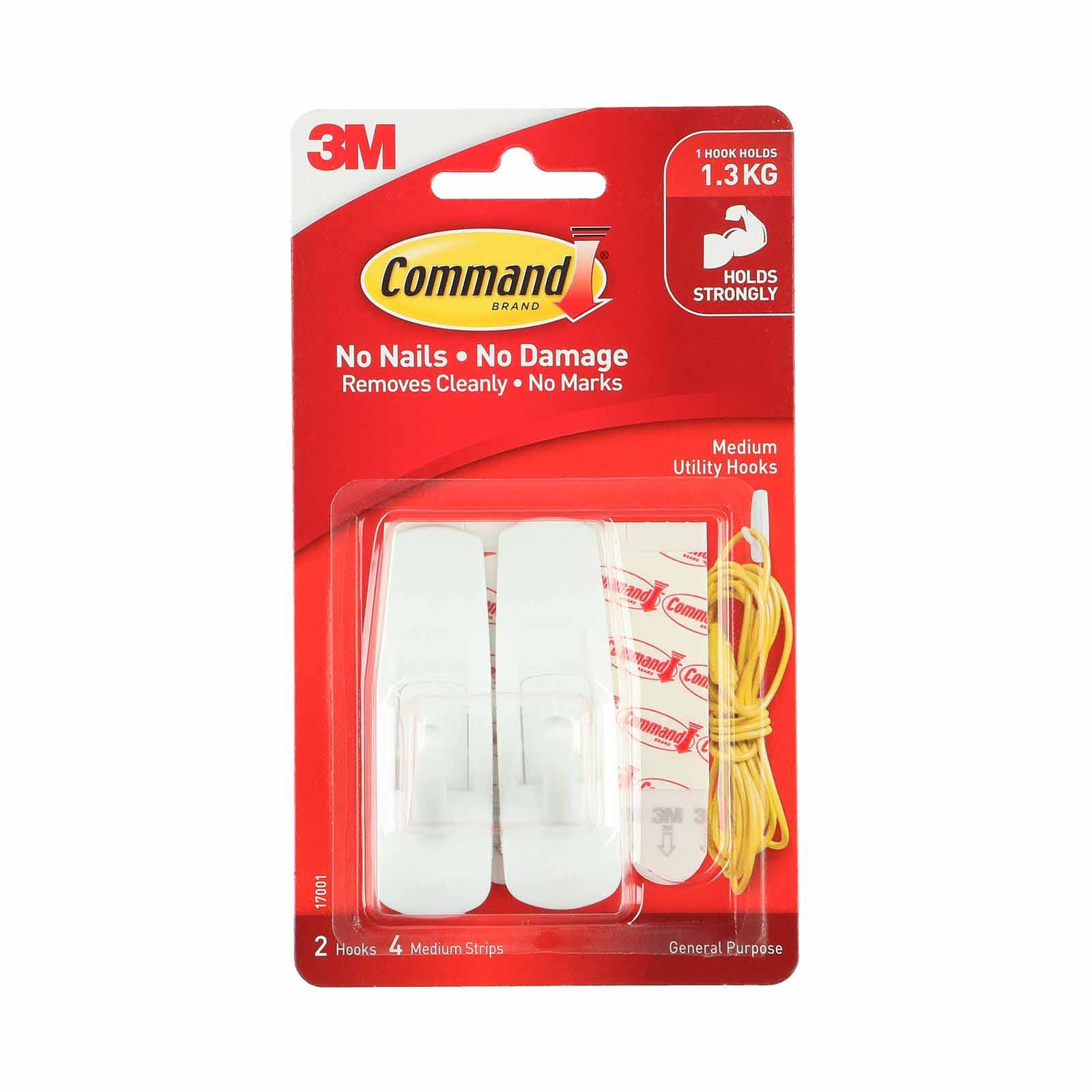 3M COMMAND Medium 2 Hook 4strips 17001ANZ