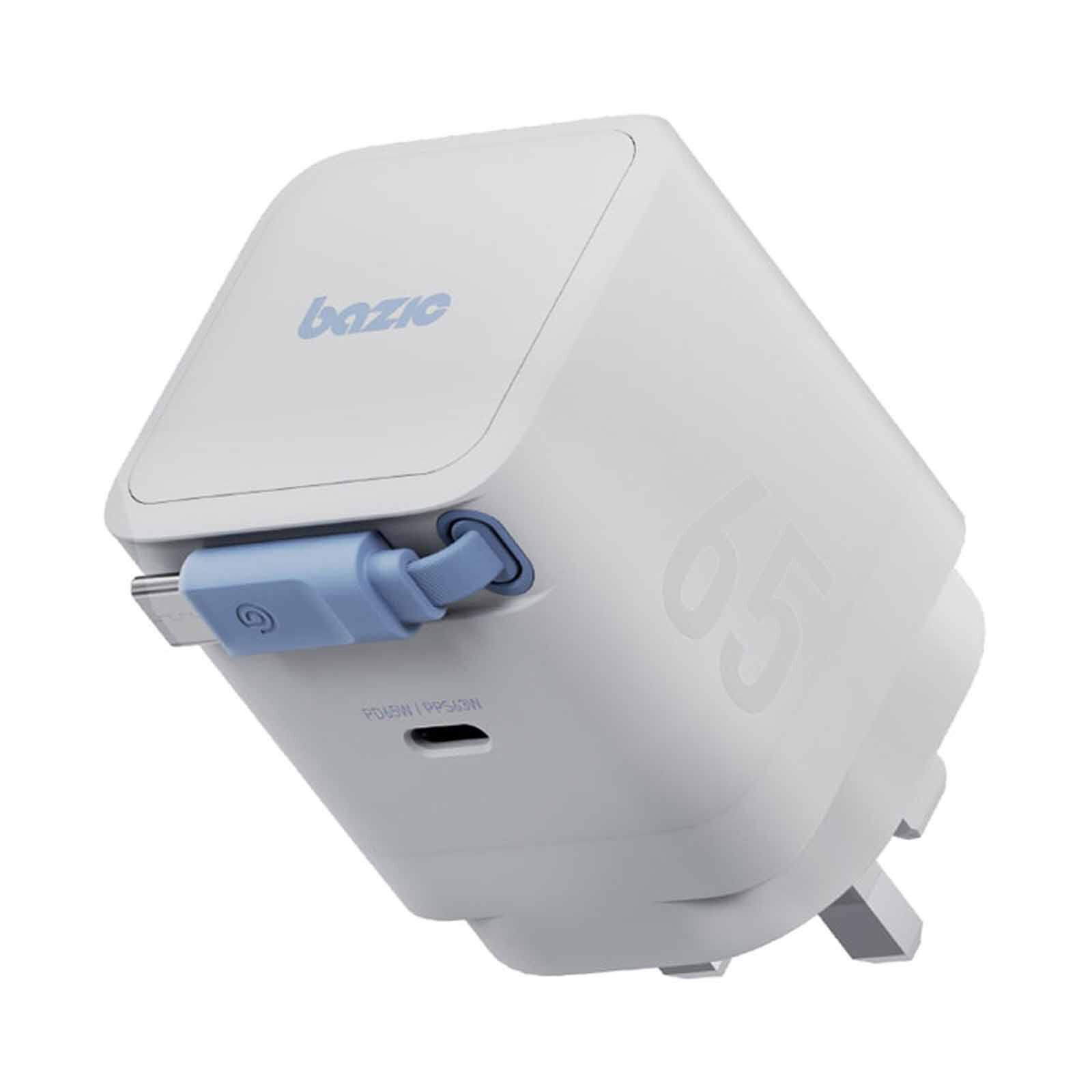BAZIC Goport Retrek 65w, Usb-c Gan Wall Charger (uk) With 70cm Built-in Cable - White CHR-RET65UK-WHT-image 1