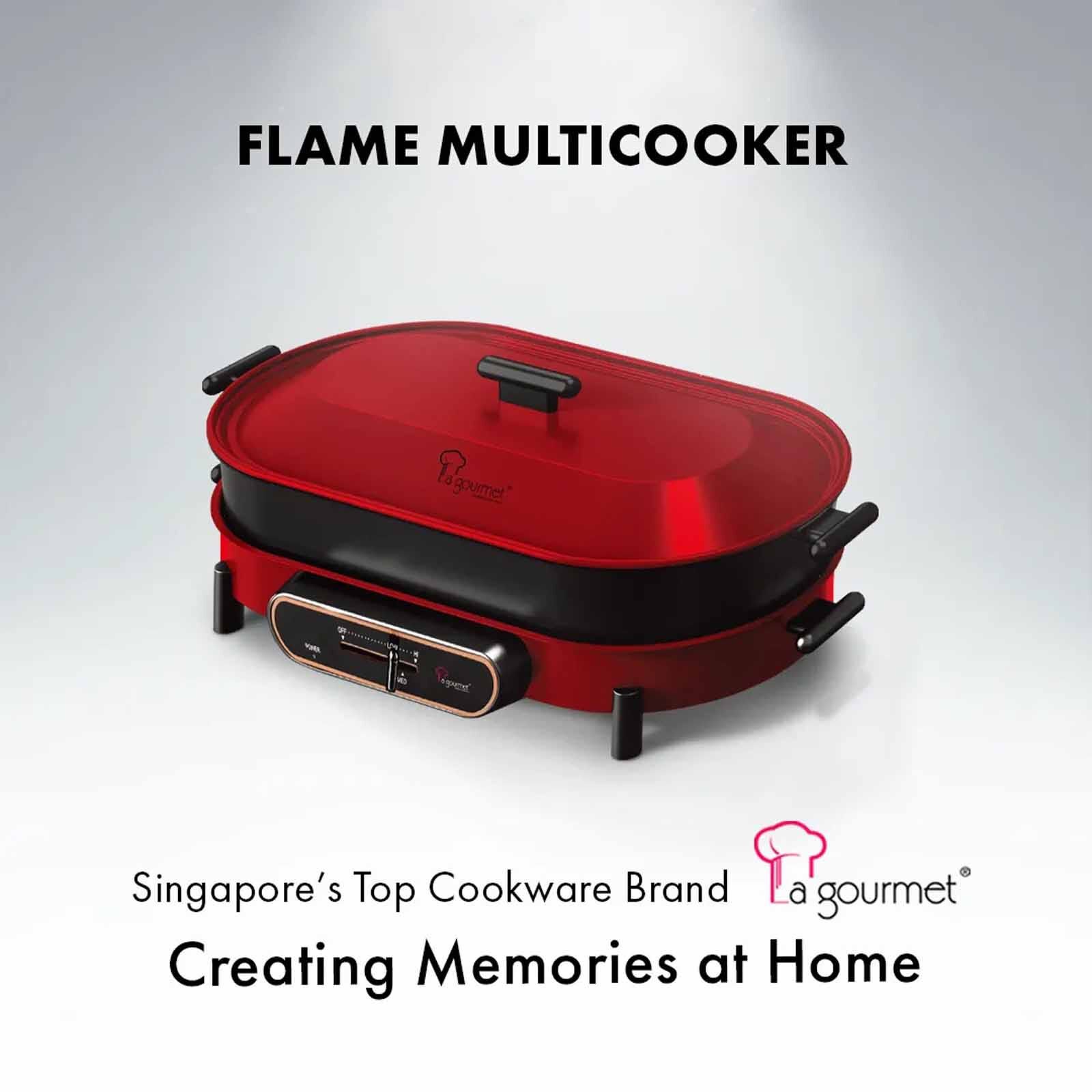 LA GOURMET Flame Multi Electric Cooker - Red LGELFE409768-image 3