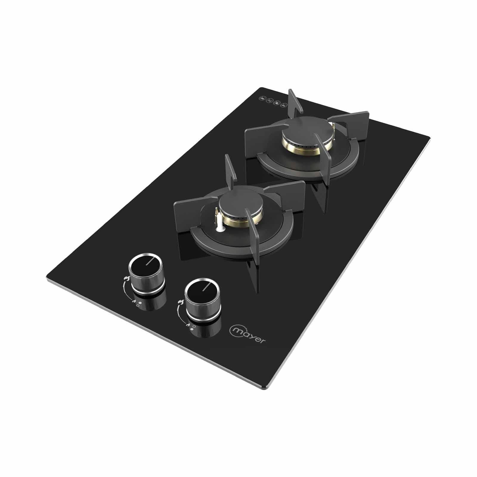 MAYER 30cm 2 Burner Gas Hob - Glass Black (lpg/pub) (exclude Installation) MMGH230HI-image 2