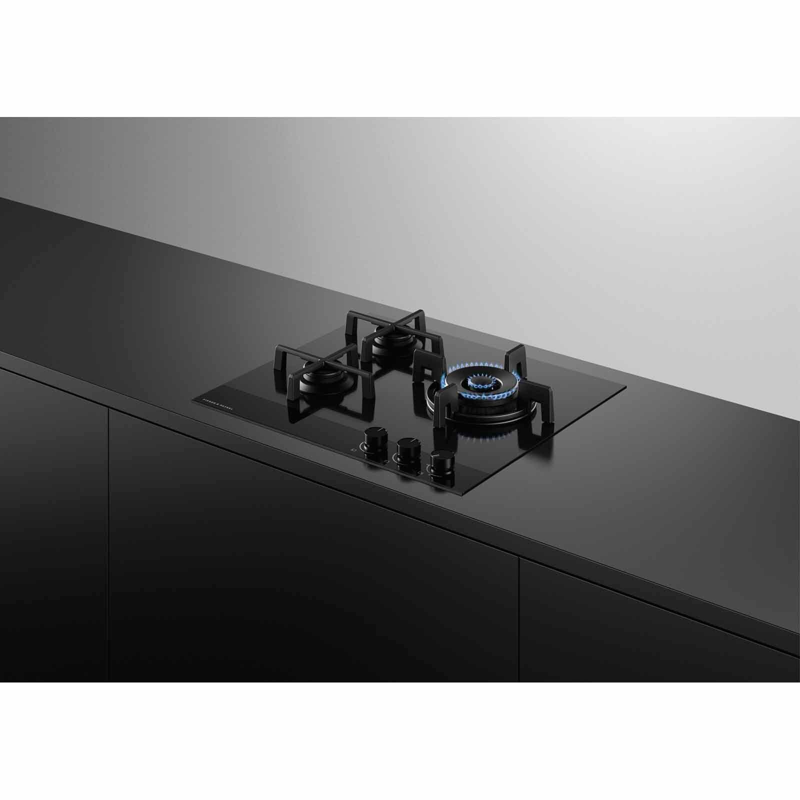FISHER & P 60cm 3 Burner Glass Cooktop (pub) CG603DTGGB4-image 2
