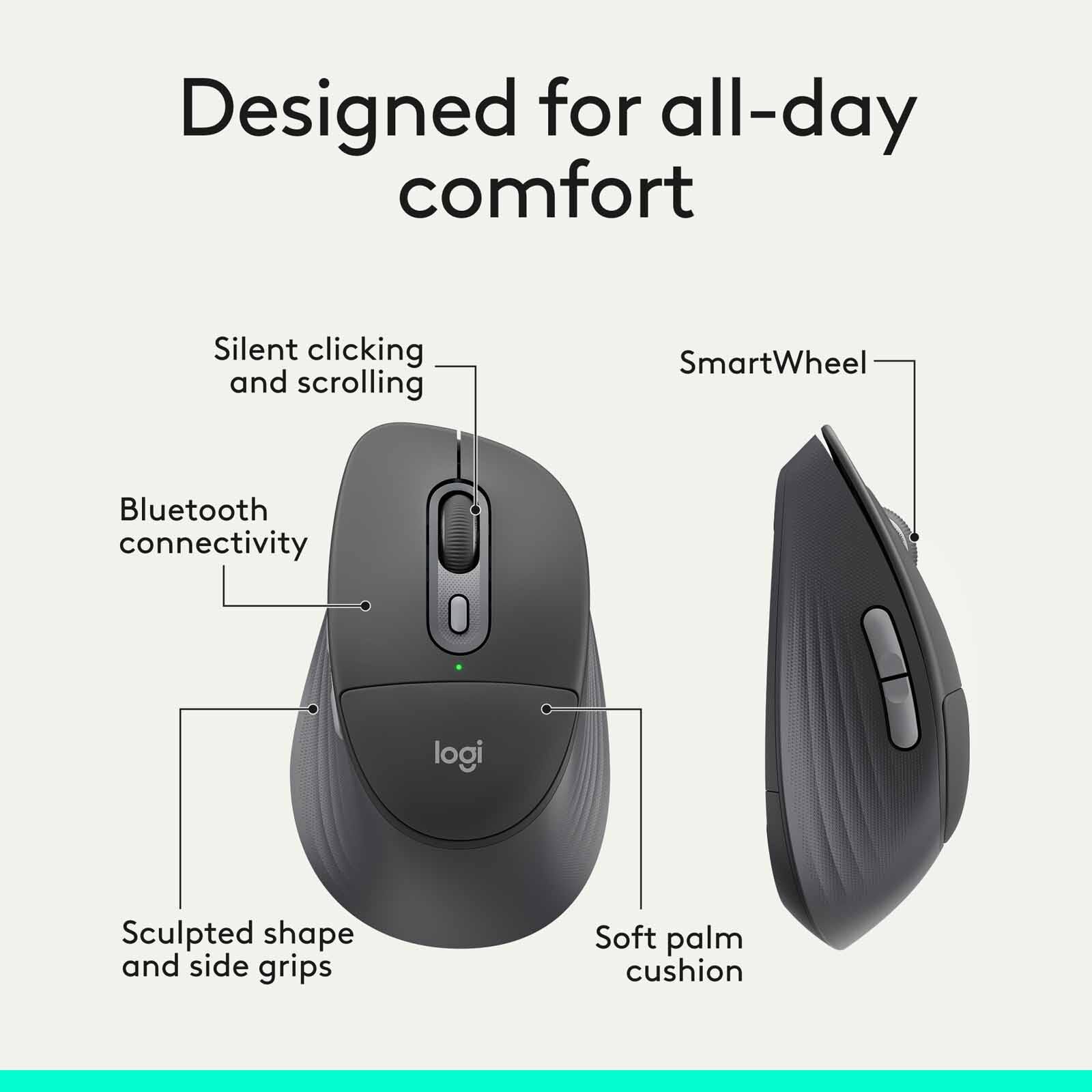 LOGITECH Logi Signature Comfort Plus M850 L Mouse Graphite 910-007733-image 4
