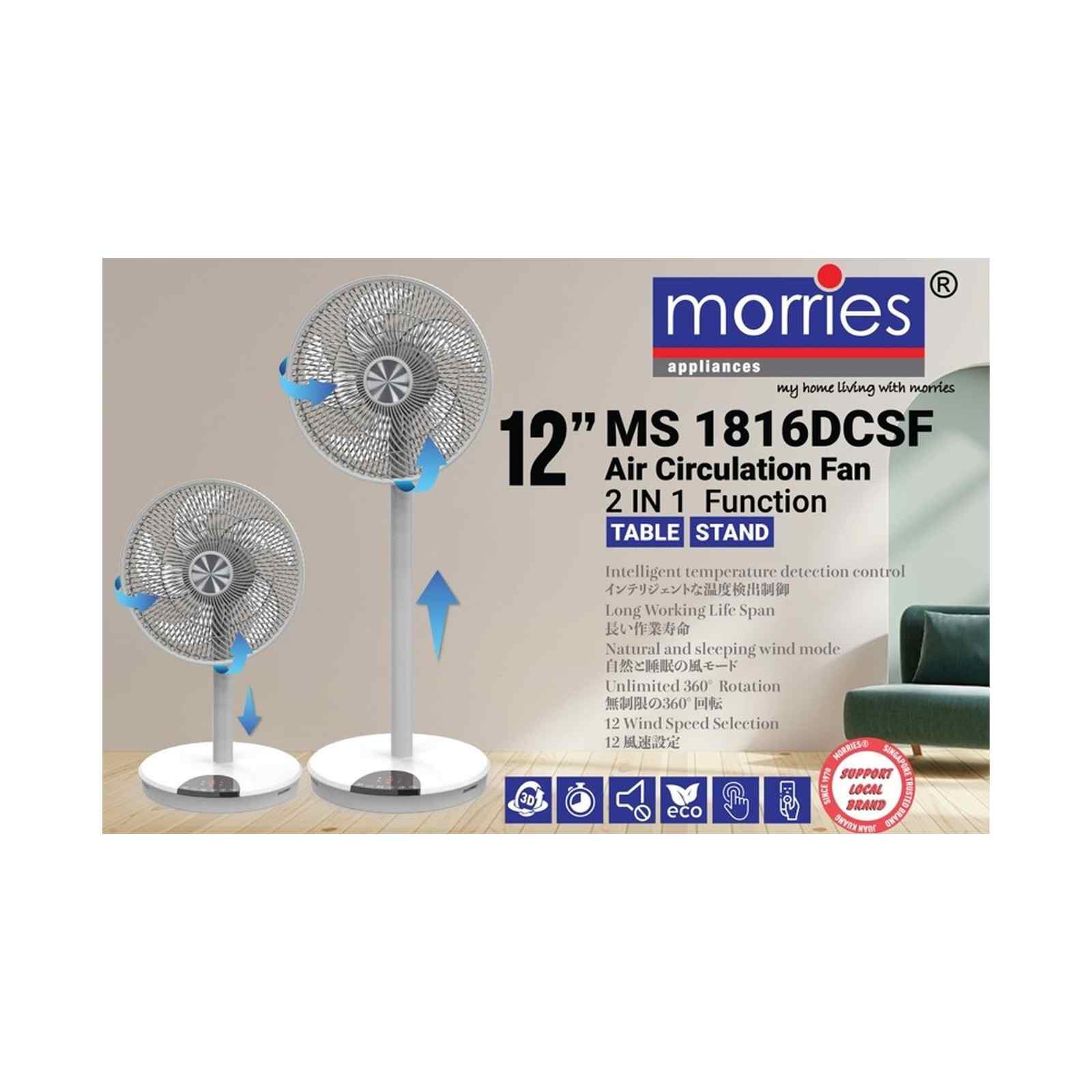 MORRIES 12 In Dc Adjustable Stand Fan -grey MS-1816DCSF-image 3