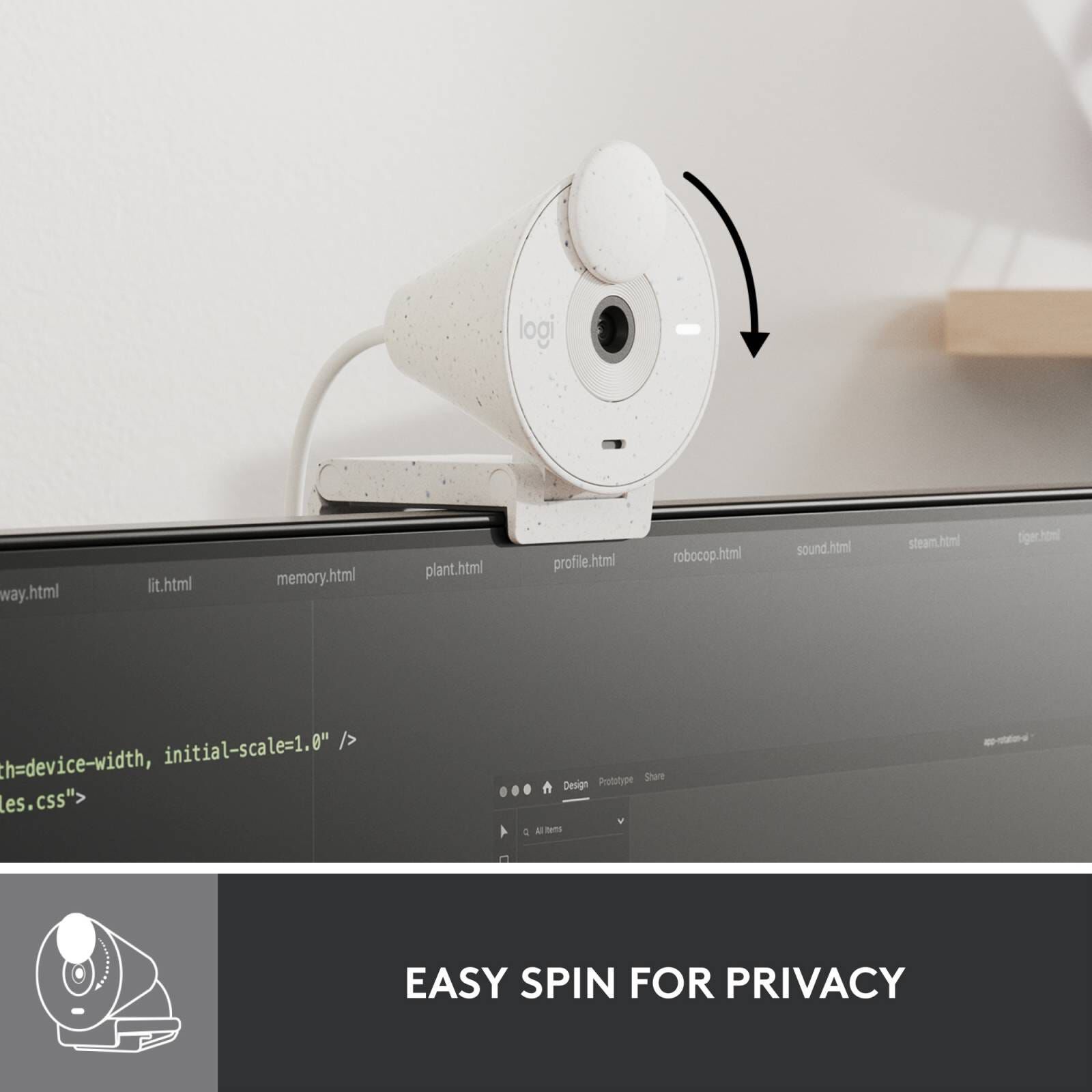 LOGITECH Brio 300 Full Hd Webcam - Off-white (iy) 960-001443-image 5