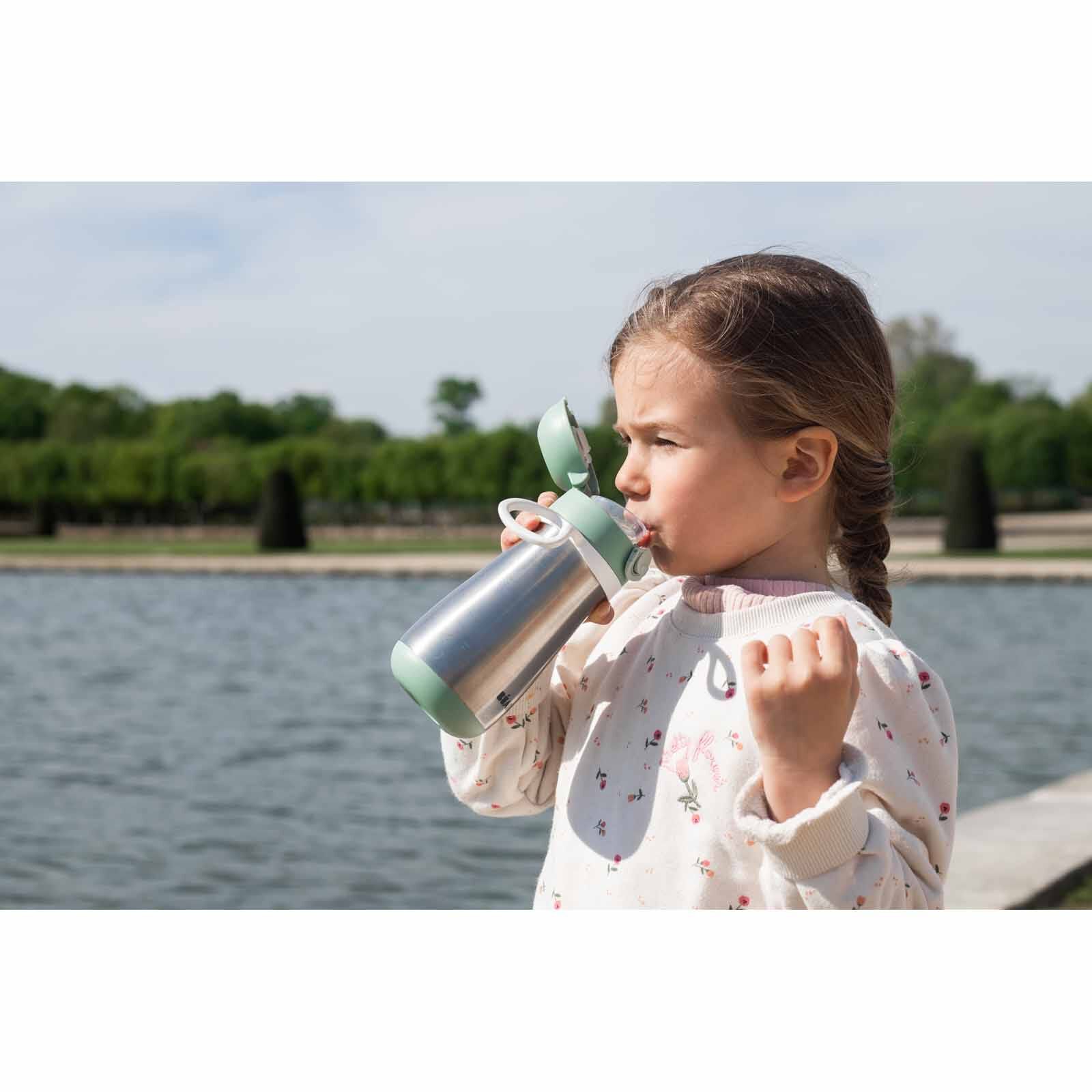 BEABA Spout Bottle 350ml - Sage Green (online) STAINLESS STEEL-image 5