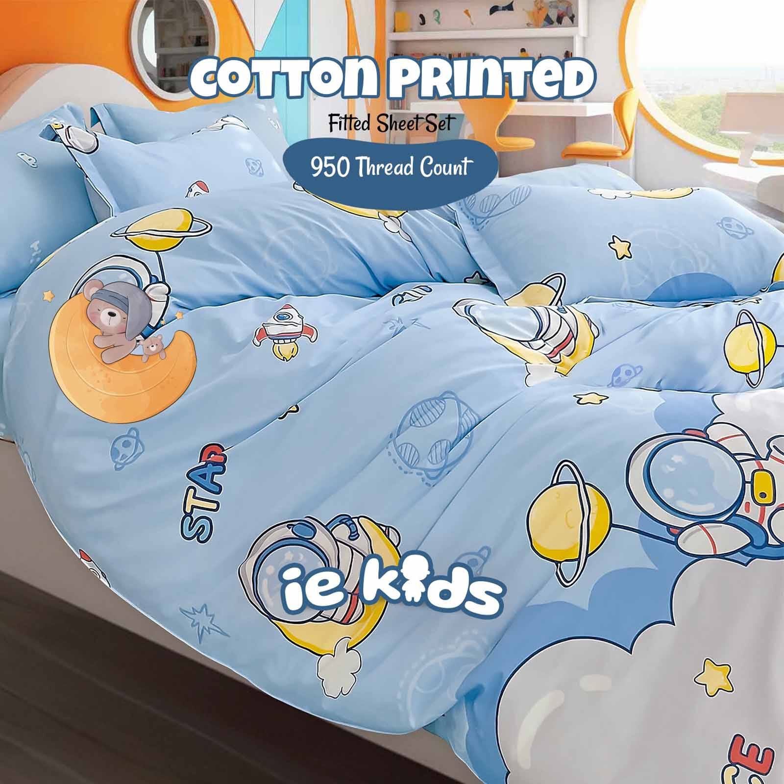 IE KIDS Ie Kids I 100% Cotton Printed I Fitted Sheet Set I Cosmic Dreamer Super Single Fitted Sheet ( Oe ) 7499 I SS I FS I COSMIC DREAMER-image 1